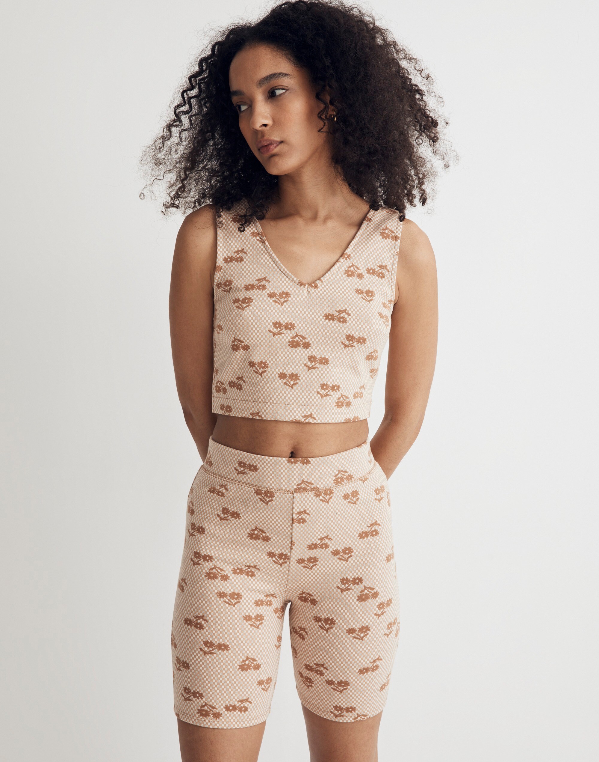 Crop Tank Top in Geo Daisy