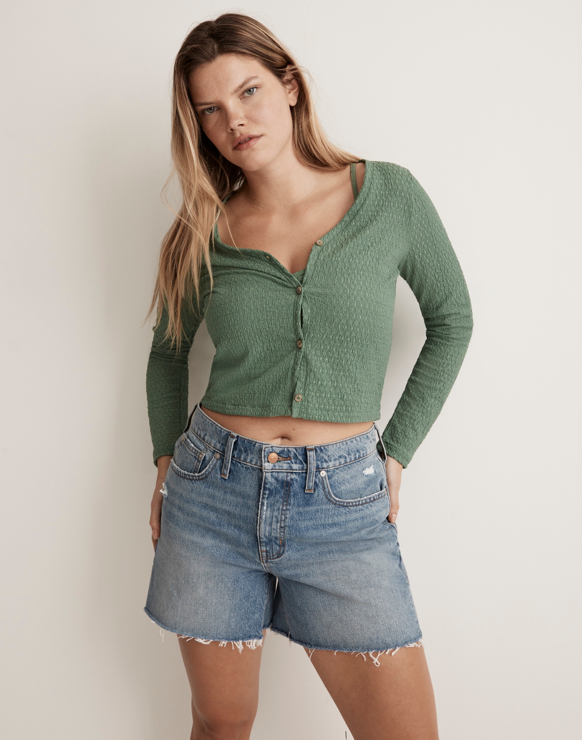 crinkled cardigan