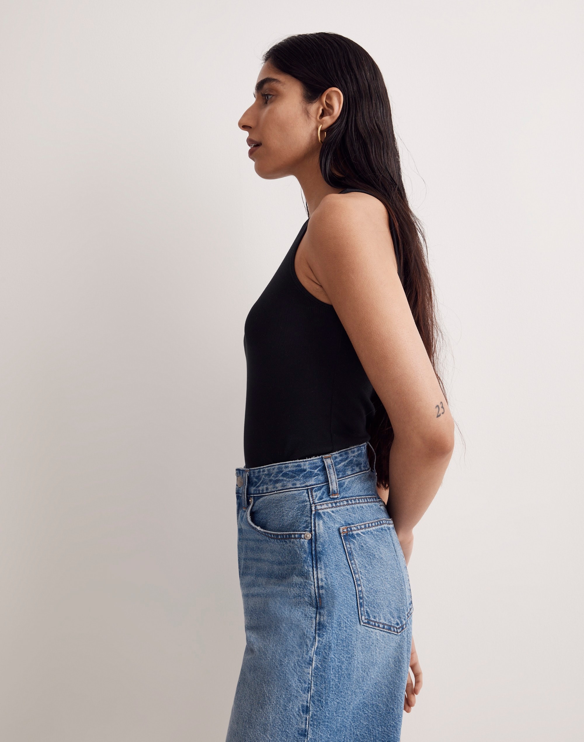 Supima&reg; Rib One-Shoulder Tank Alternate Image 1