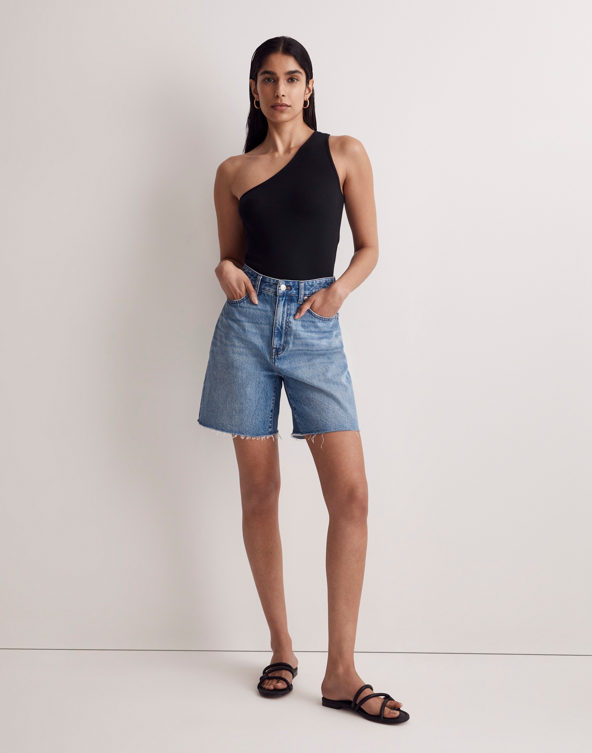 supima&reg; rib one-shoulder tank