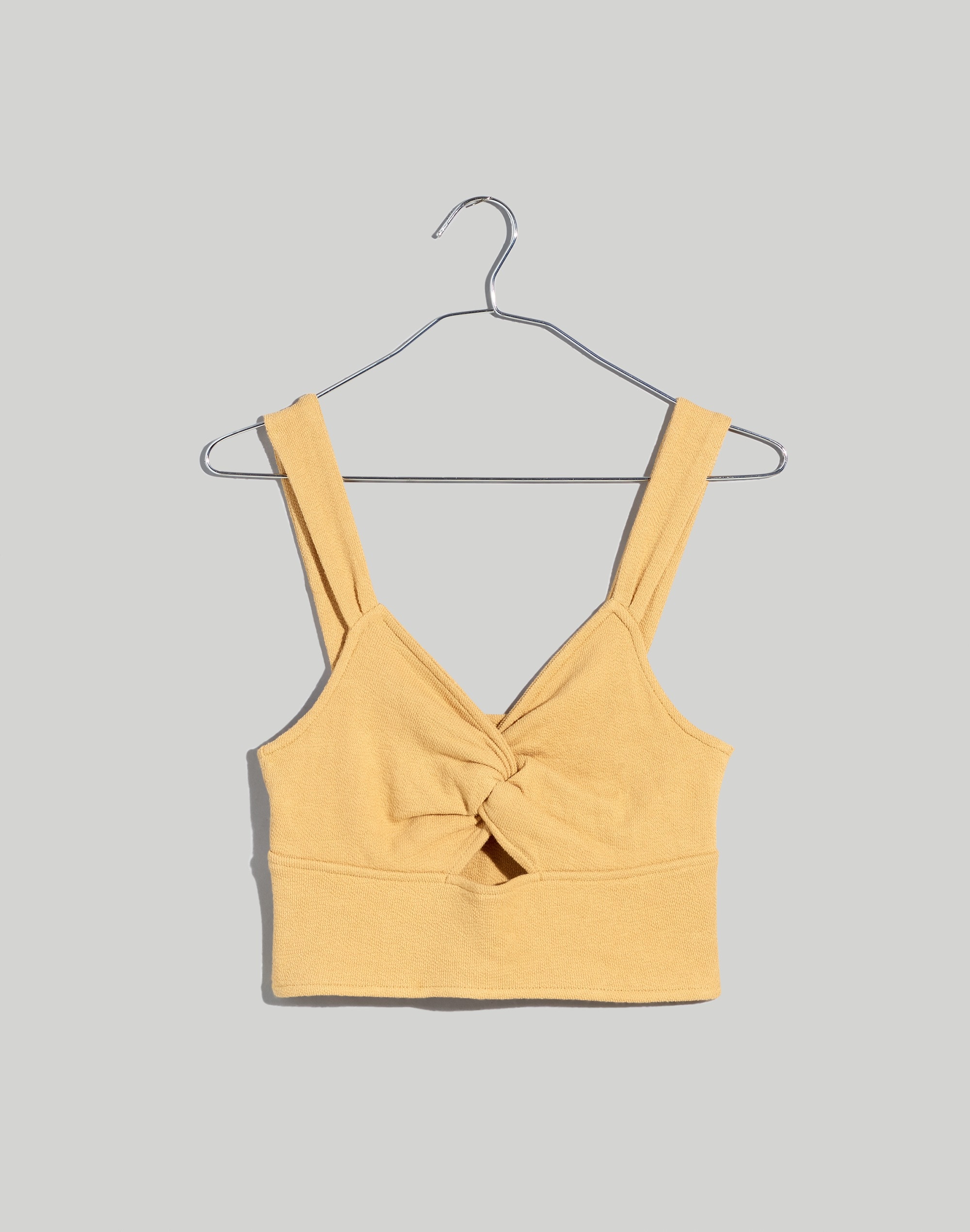 Cutout Knot-Front Crop Tank Top