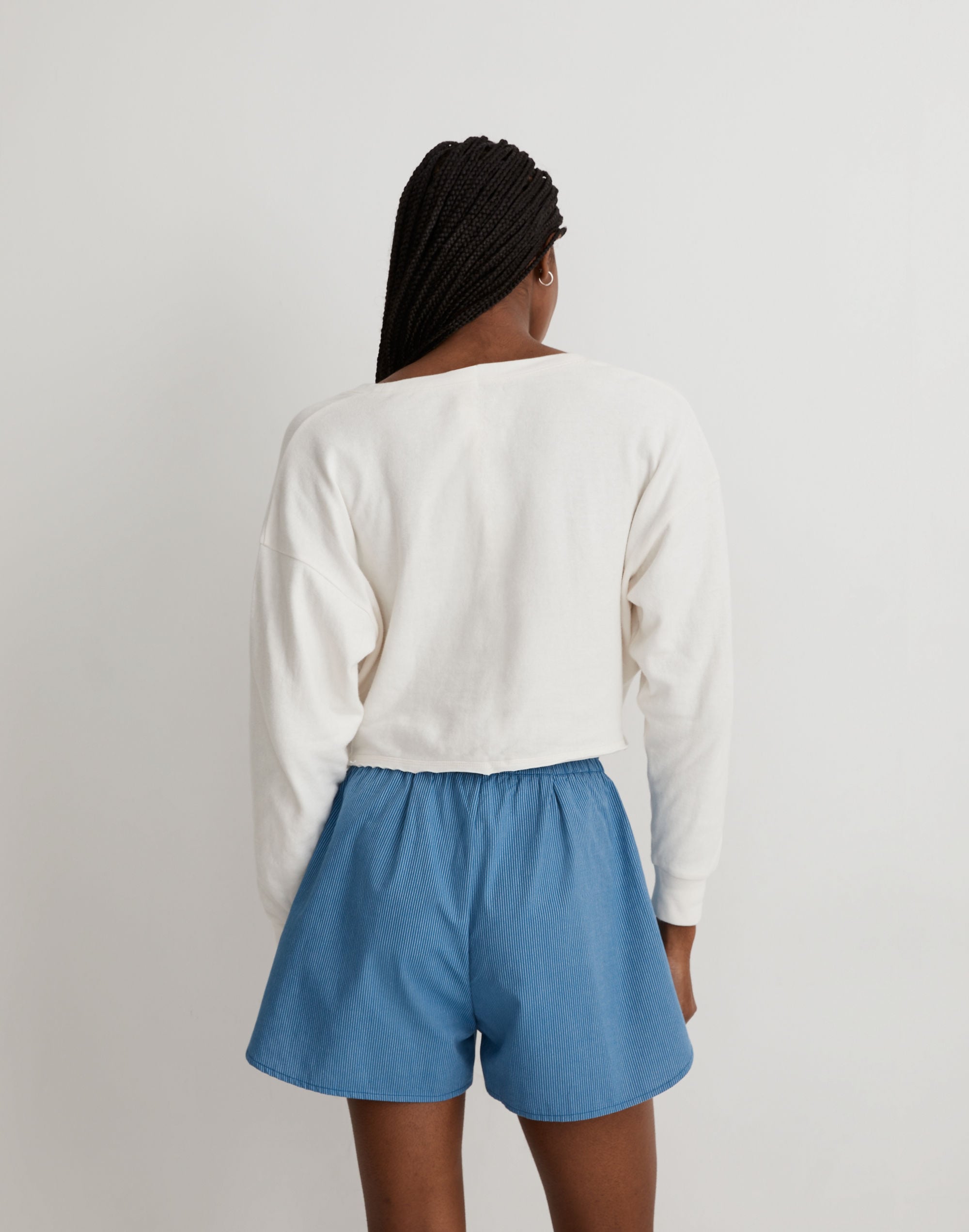 Double-Face V-Neck Long-Sleeve Tee