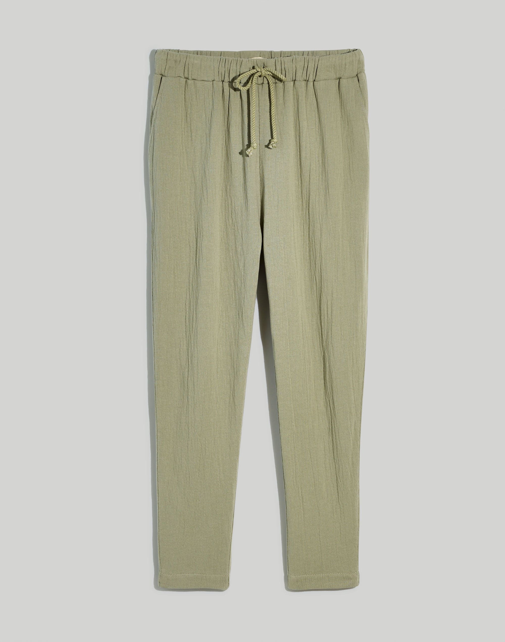 Rumpled Terry Pull-On Tapered Pants
