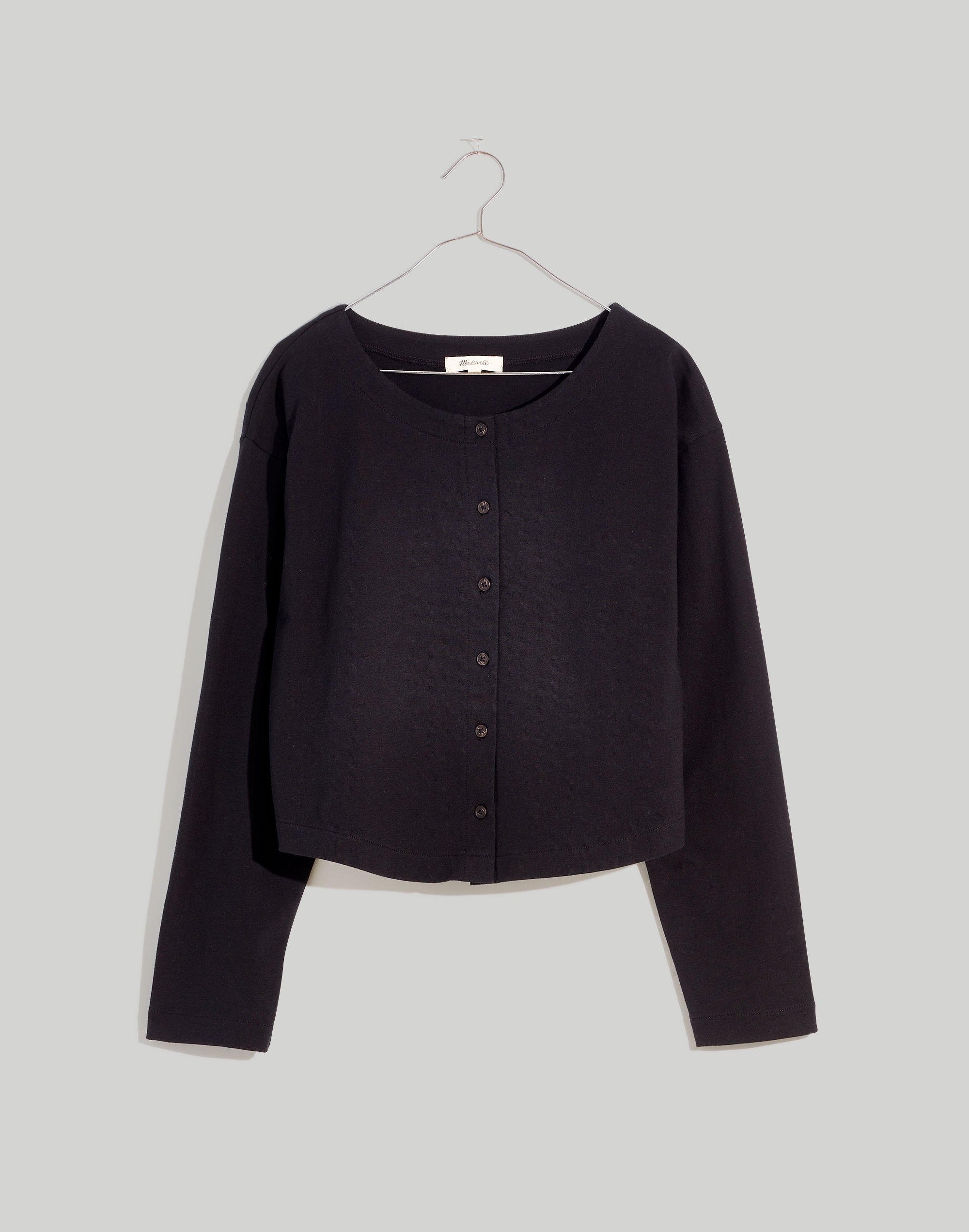 boxy button-front crop cardigan