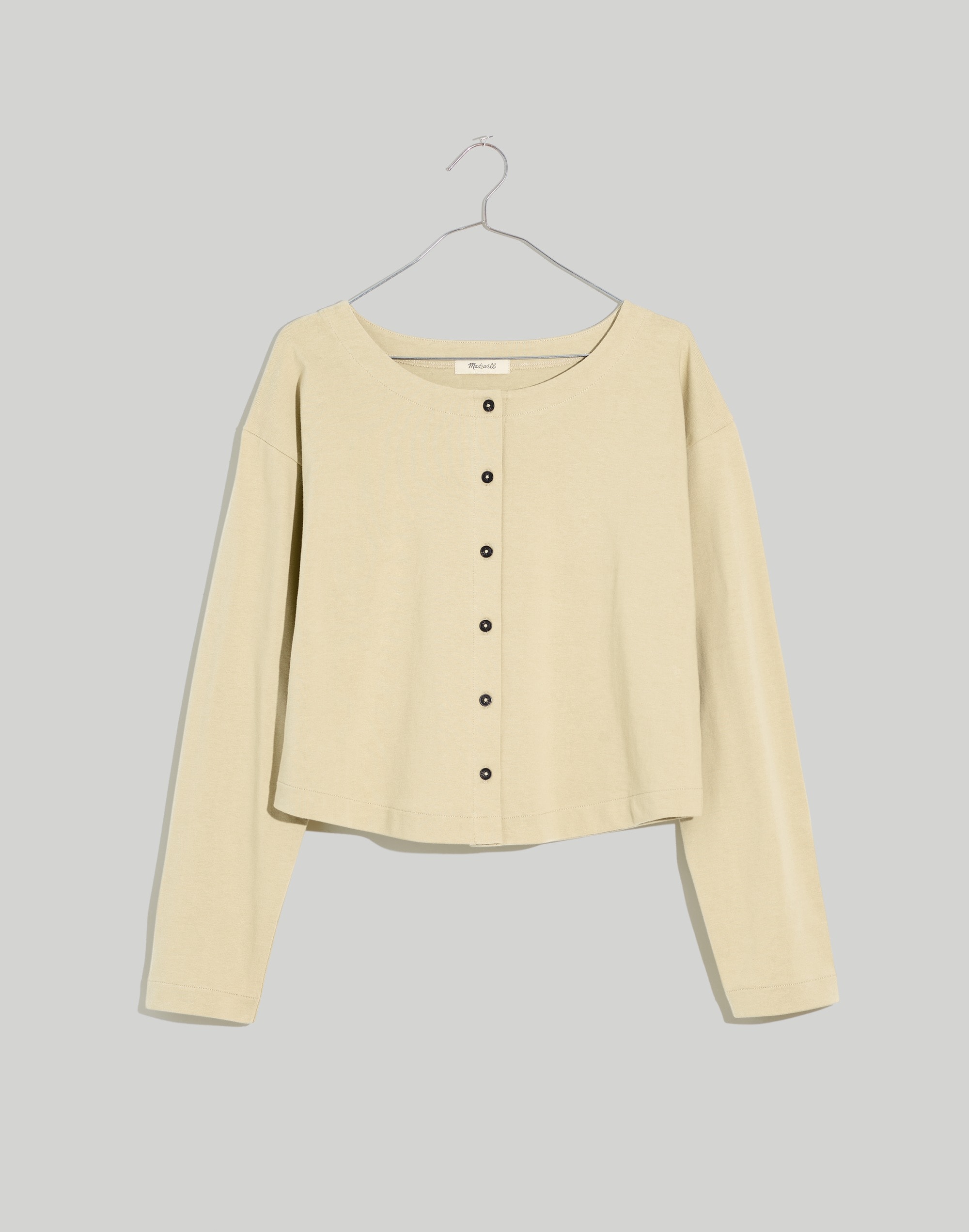 Boxy Button-Front Crop Cardigan