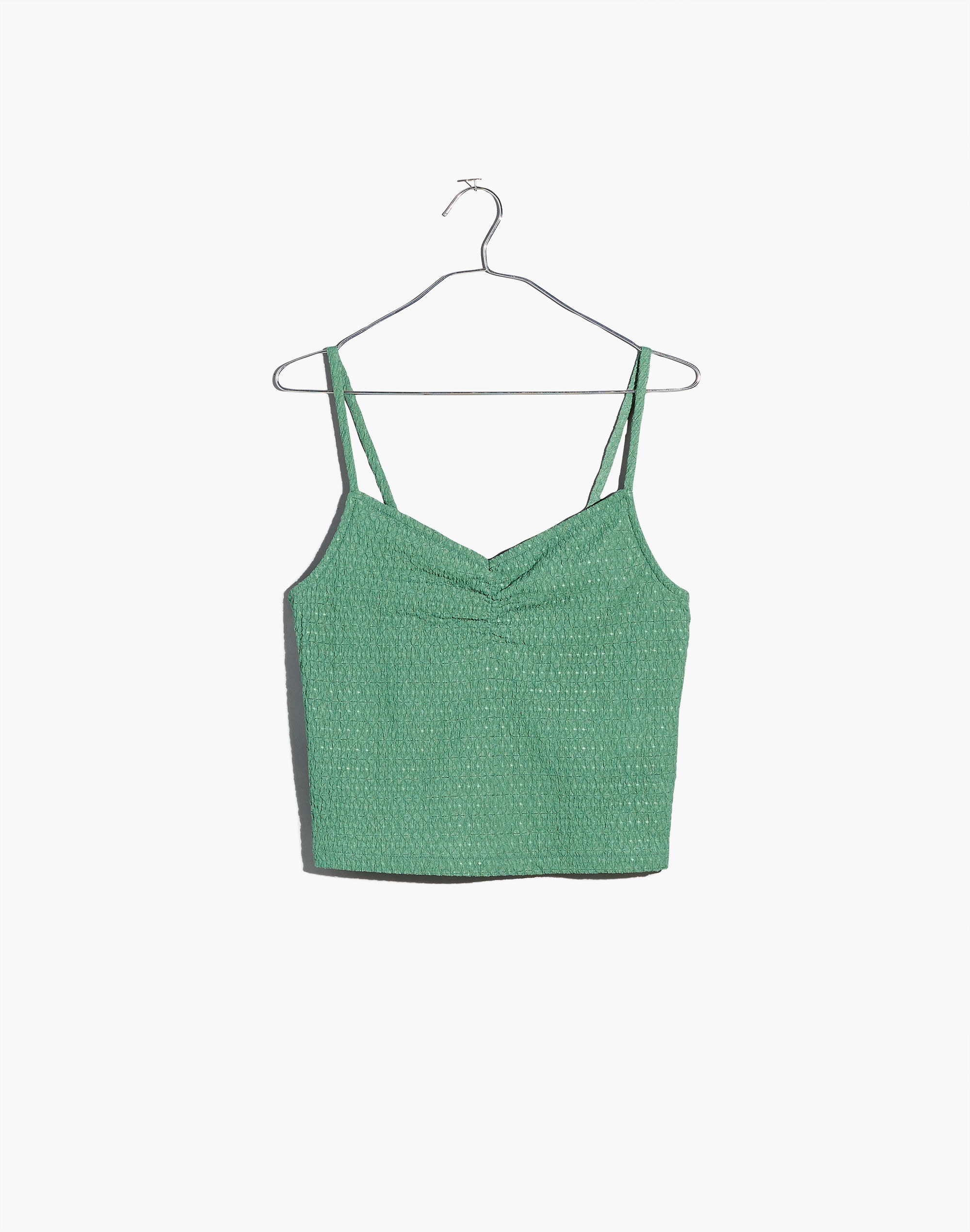 Crinkled Ruched-Front Cami Tank Top