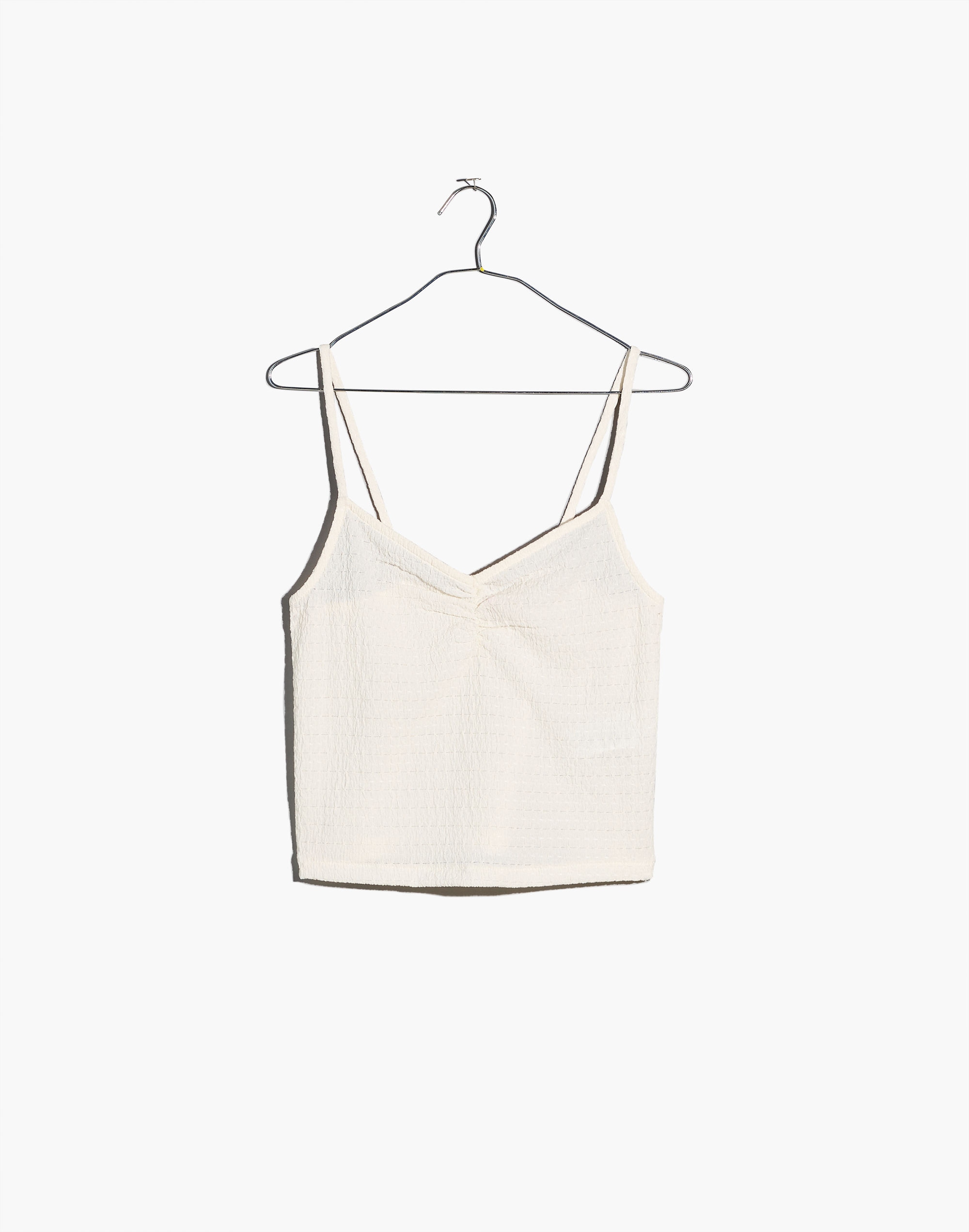 Crinkled Ruched-Front Cami Tank Top