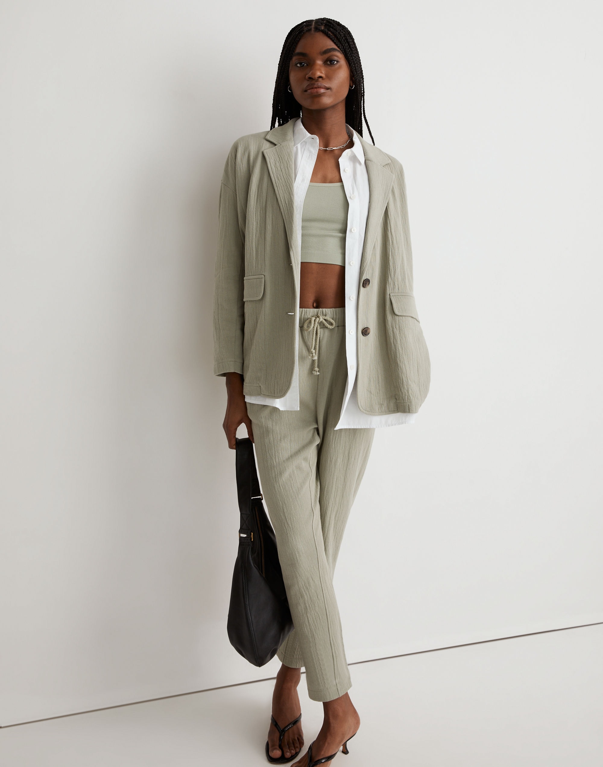 rumpled terry blazer