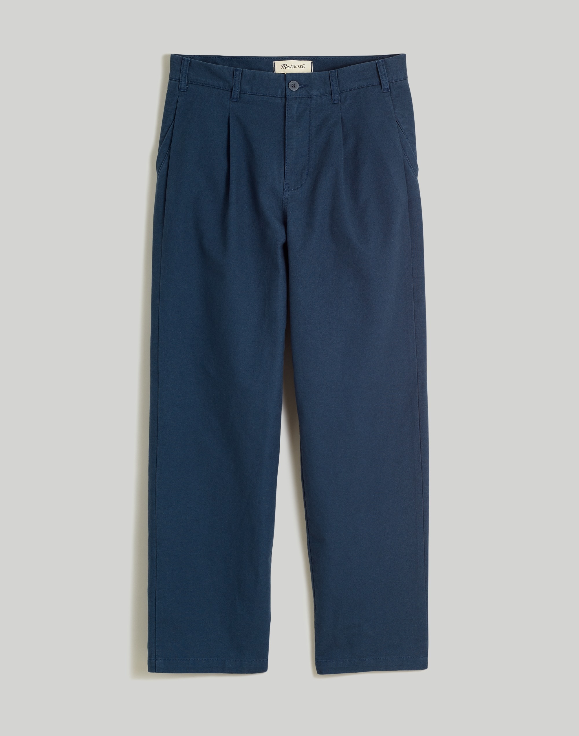 Pleated Cotton-Linen Chino Pants