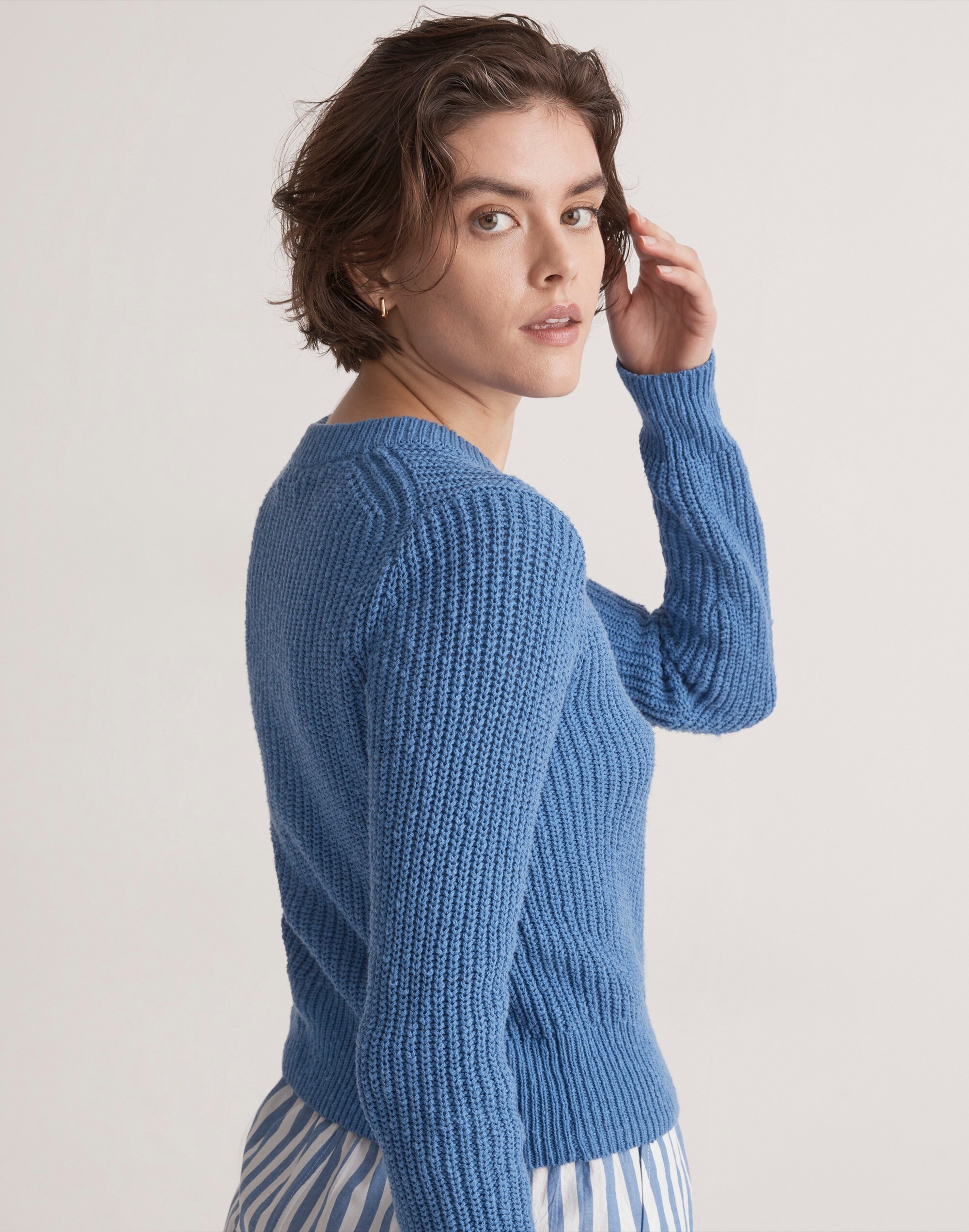 Textural-Knit Cardigan Sweater