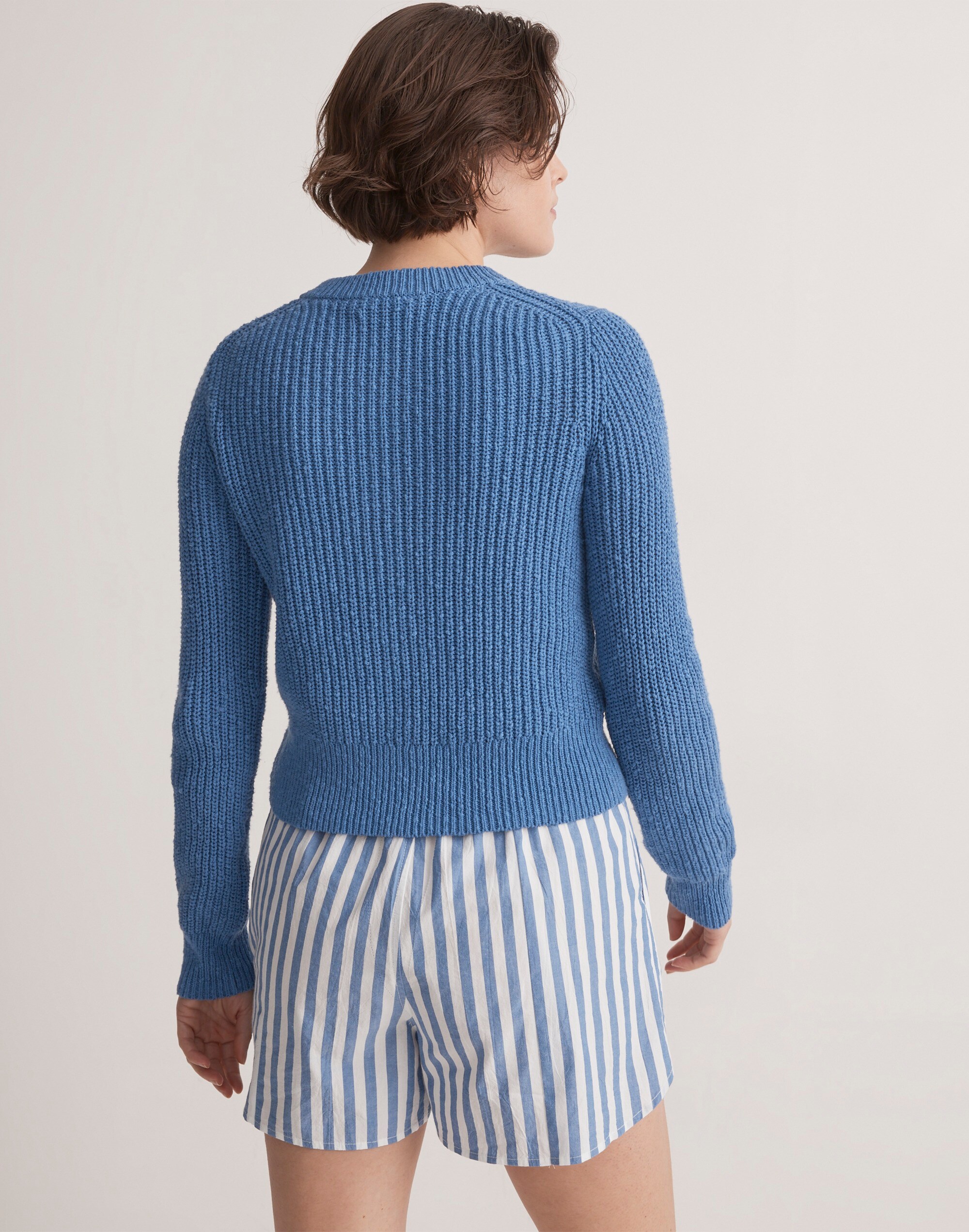 Textural-Knit Cardigan Sweater