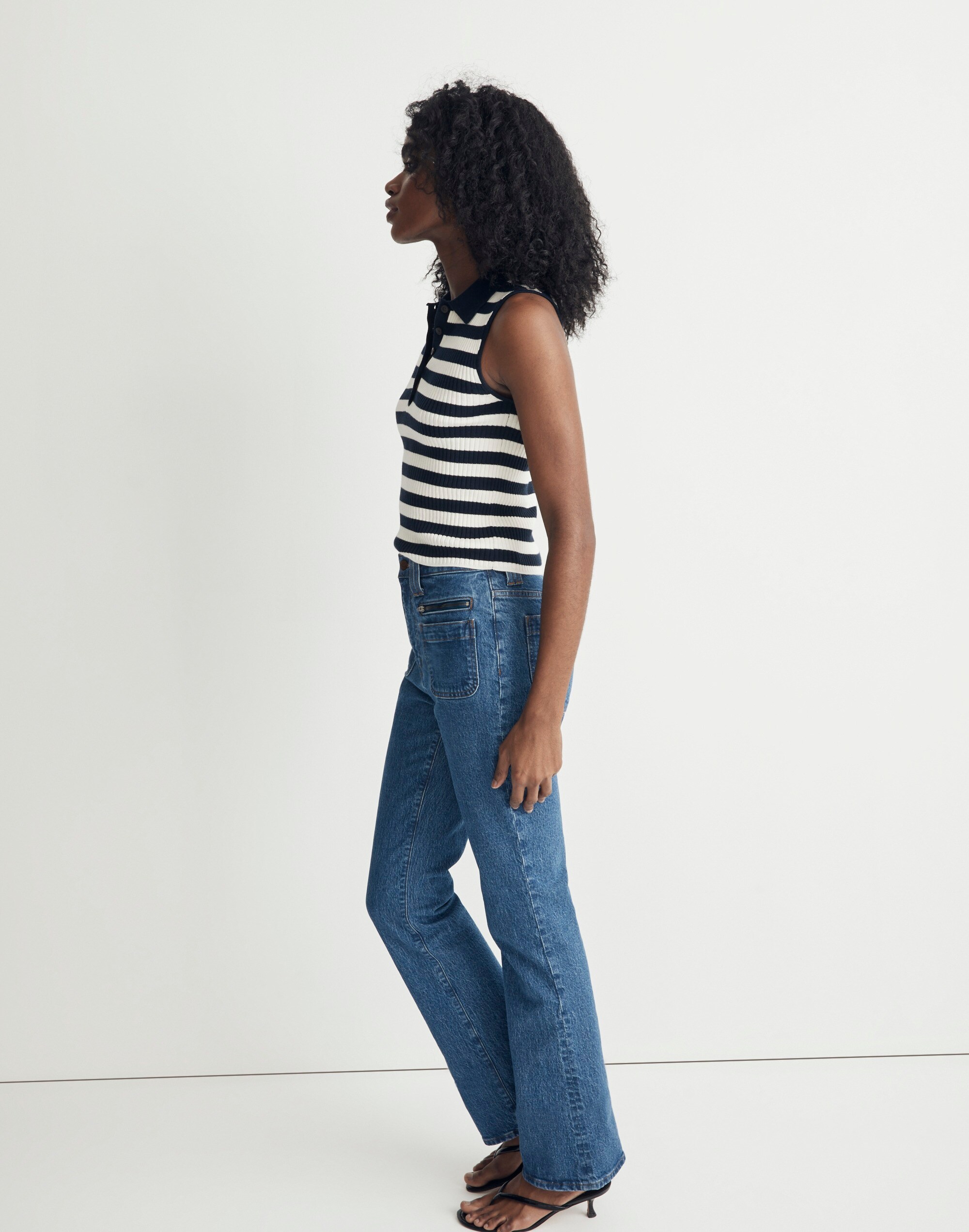 Owen Polo Sweater Tank in Stripe