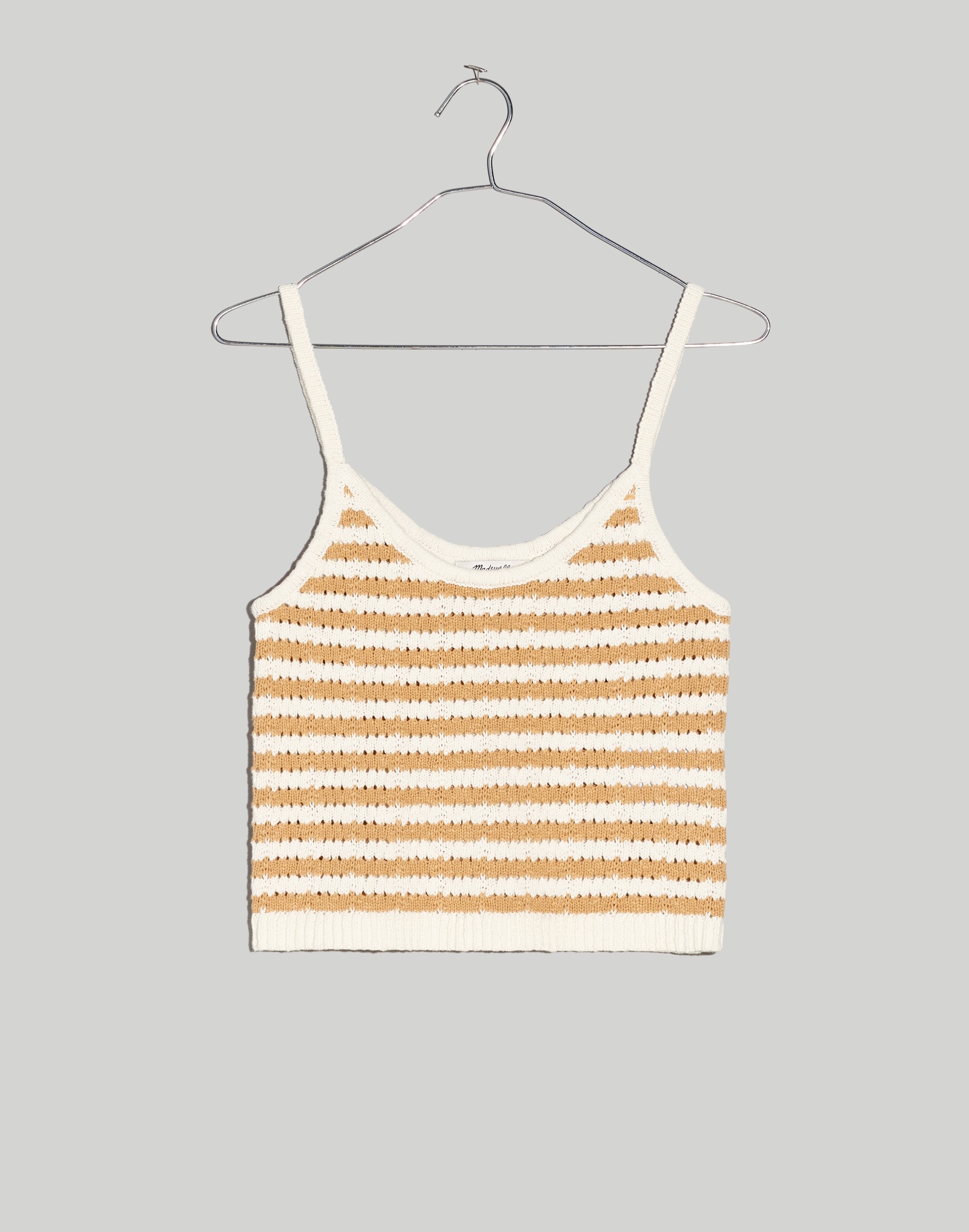 Striped Open-Stitch Sweater Tank