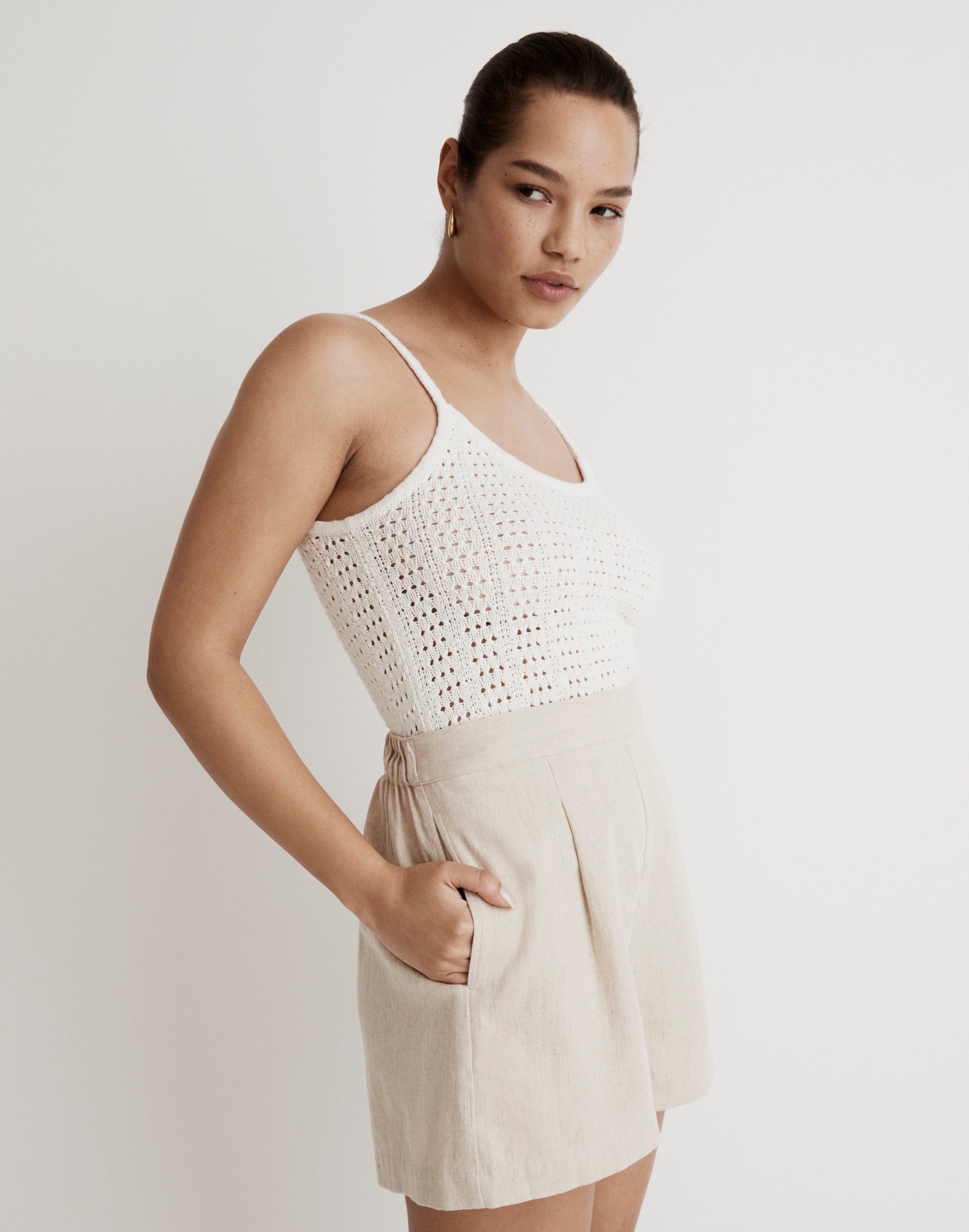 Open-Stitch Sweater Tank