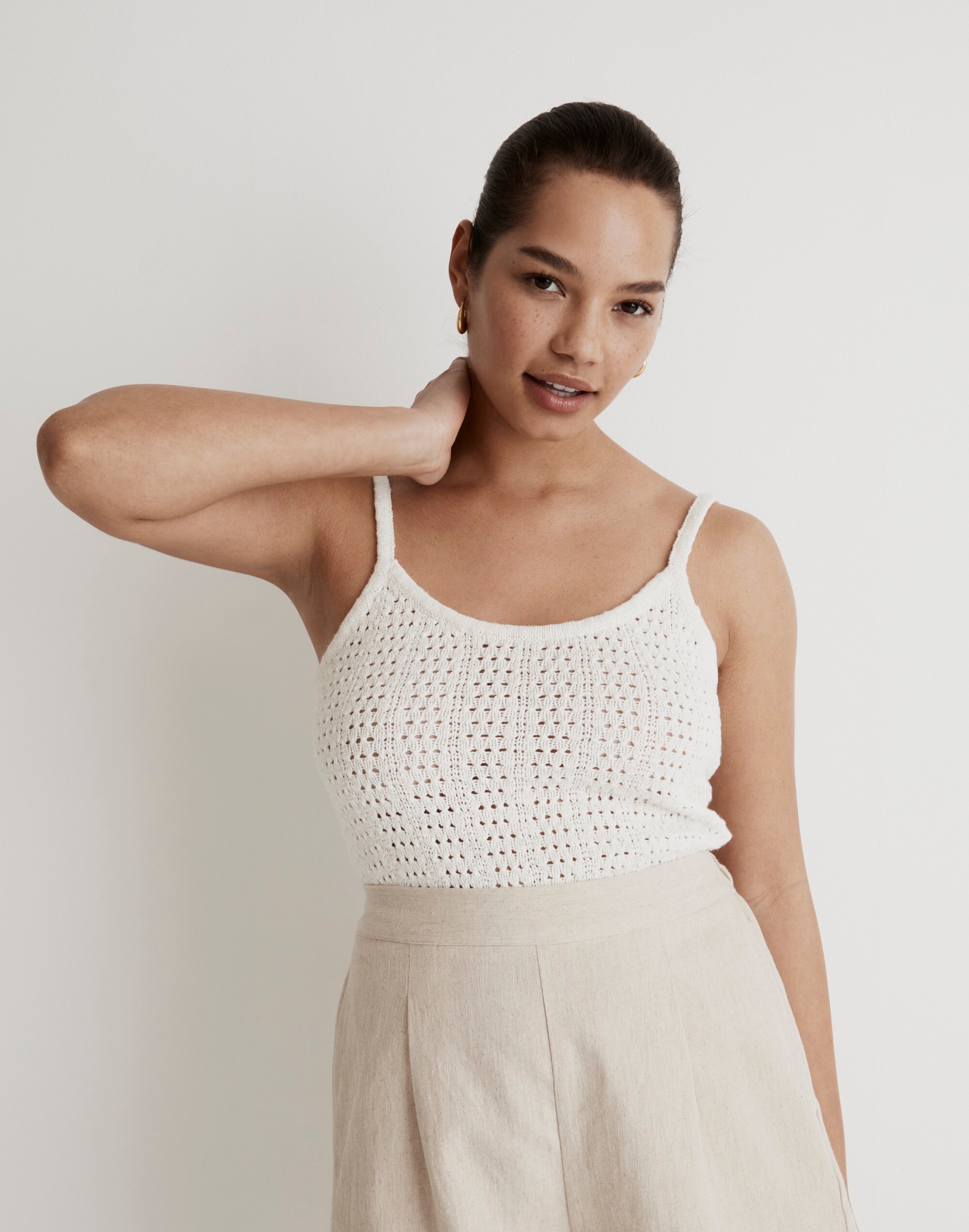 Open-Stitch Sweater Tank