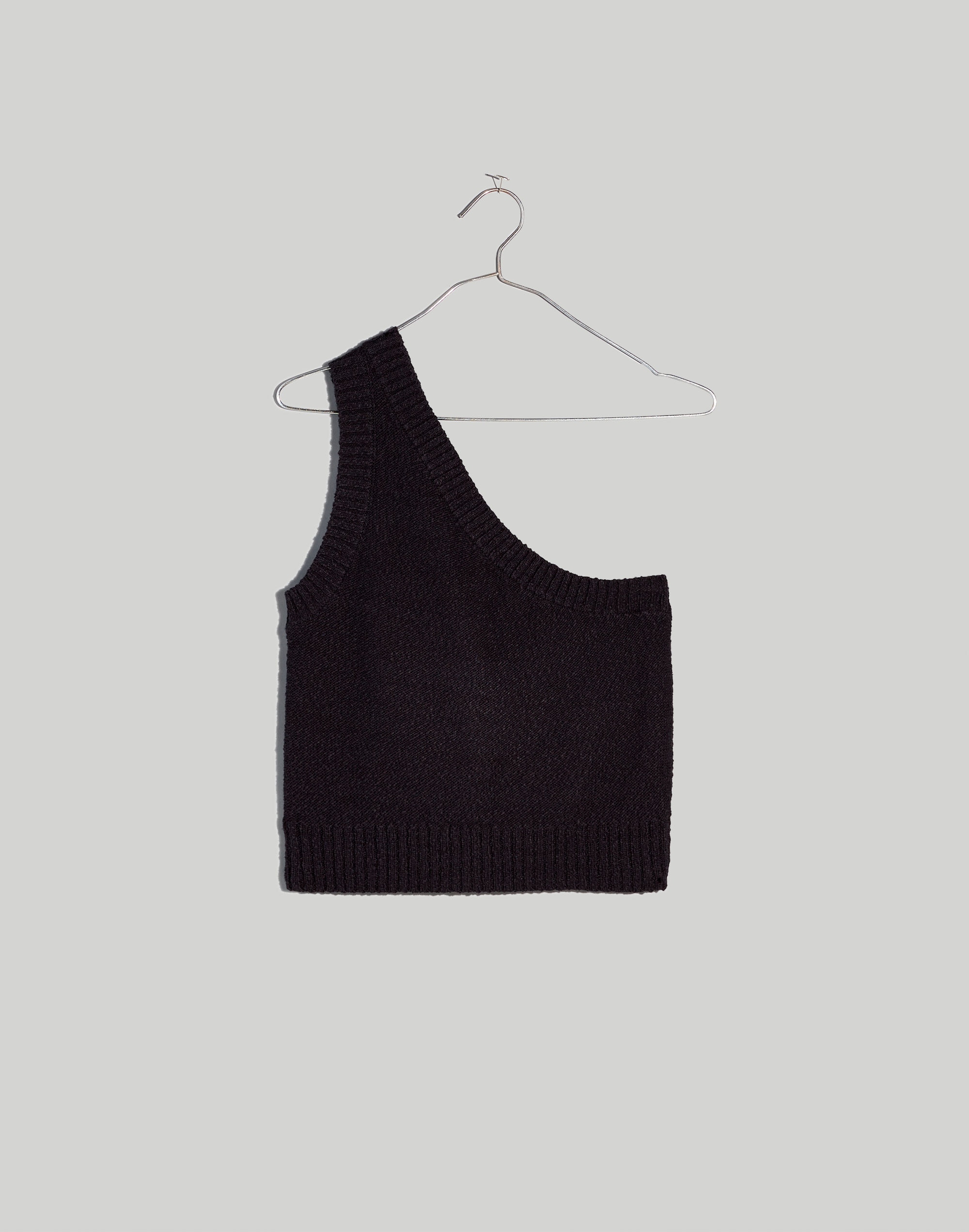 Textural-Knit One-Shoulder Sweater Tank