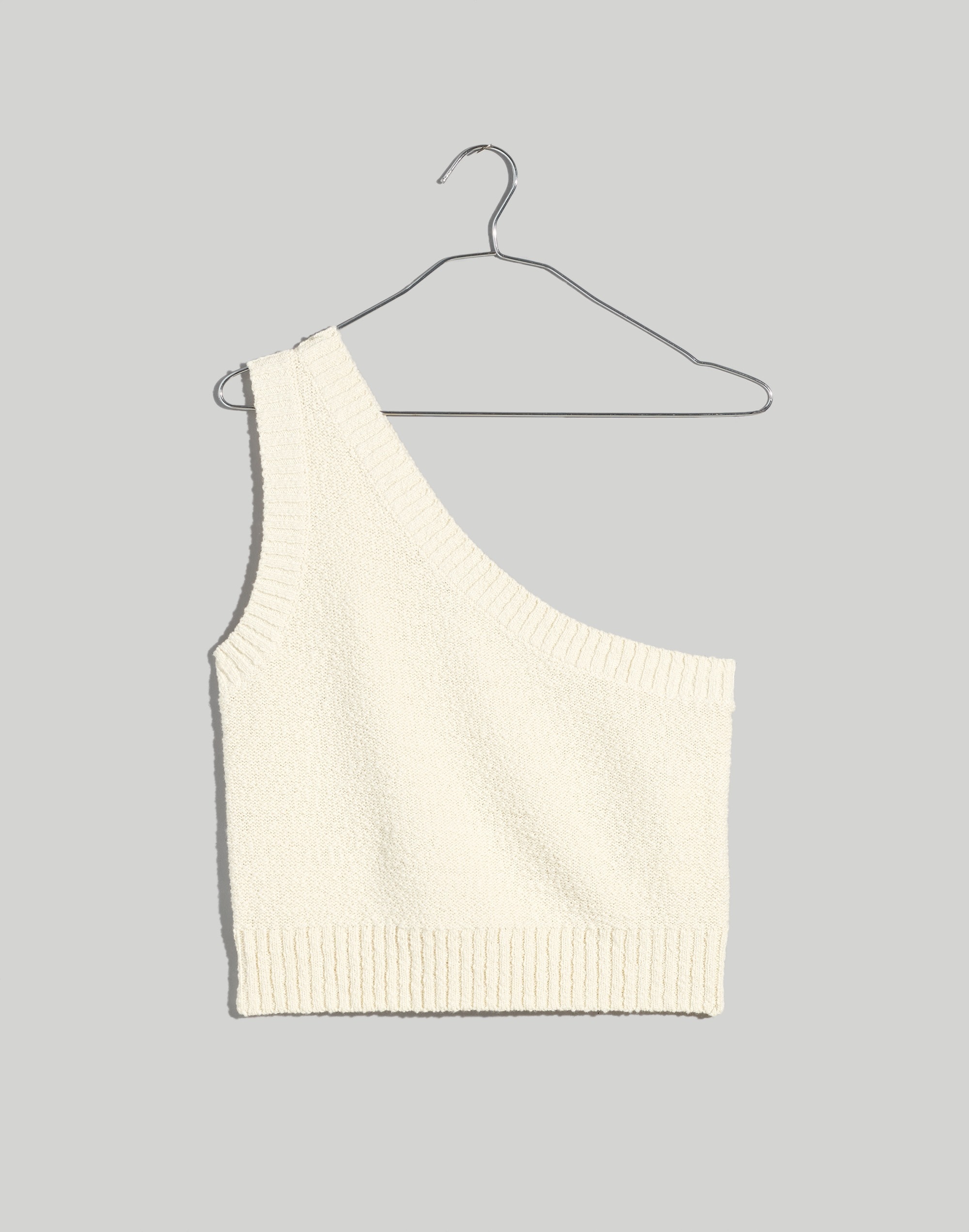 Textural-Knit One-Shoulder Sweater Tank
