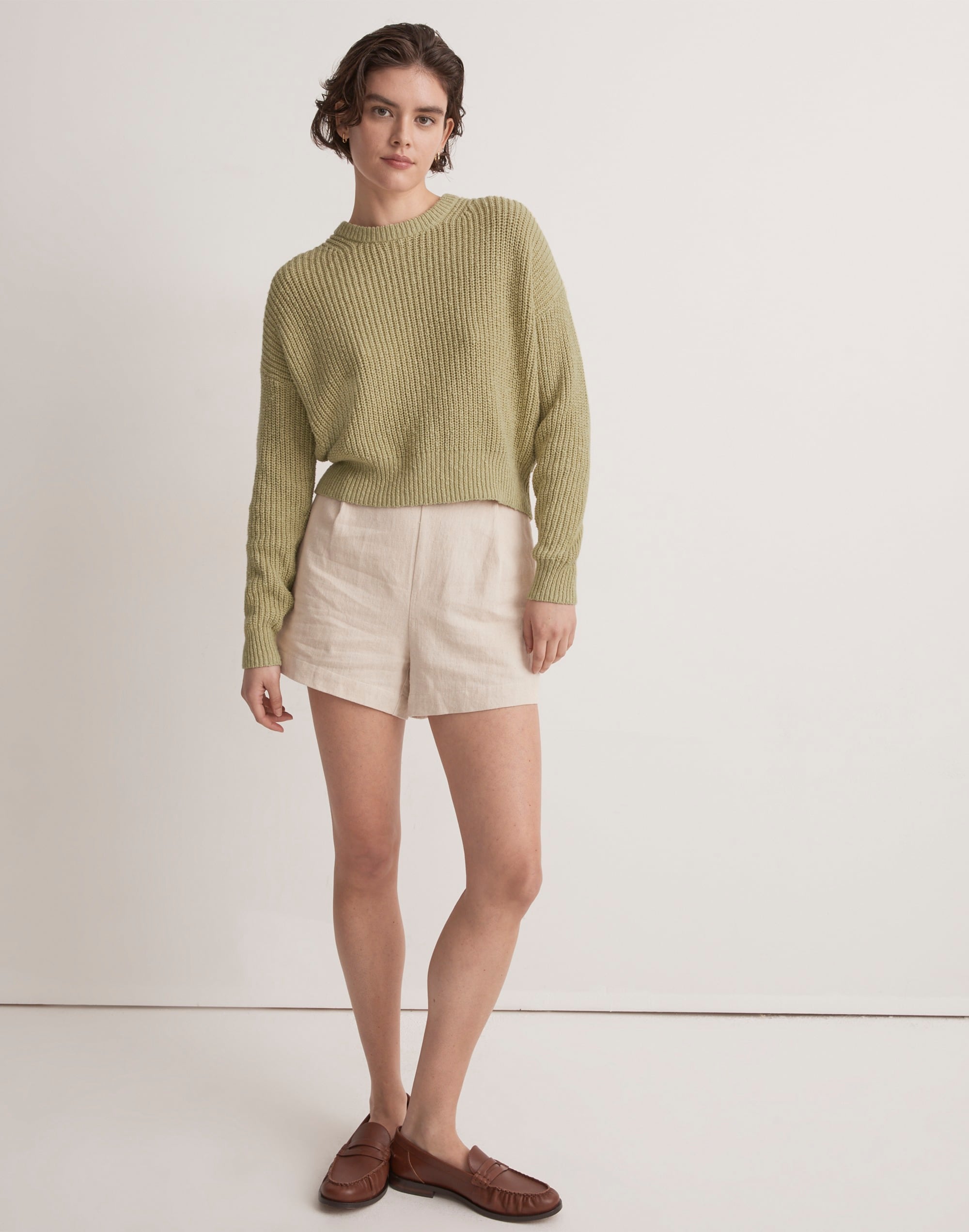 textural-knit pullover sweater