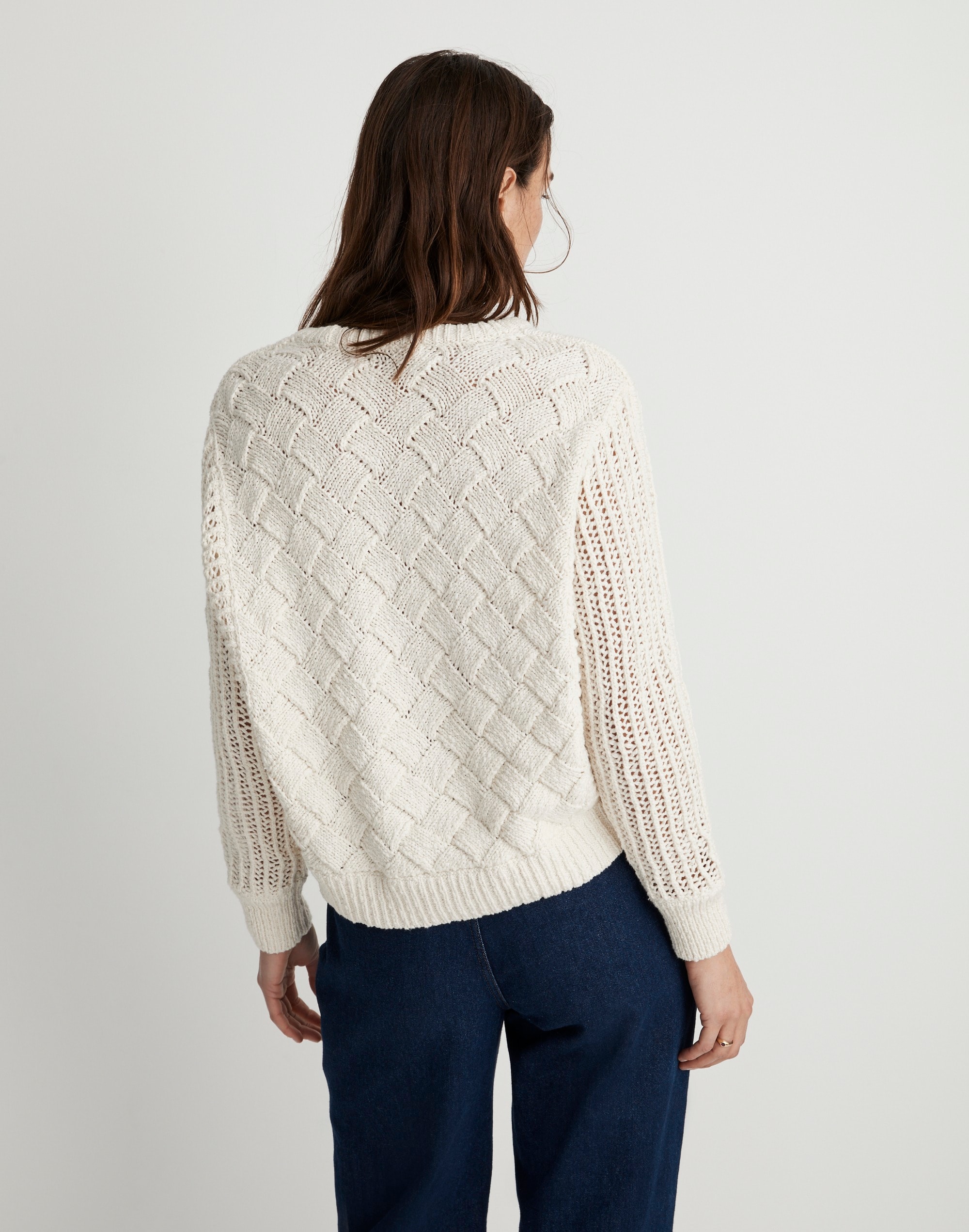 Macomb Open-Stitch Pullover Sweater