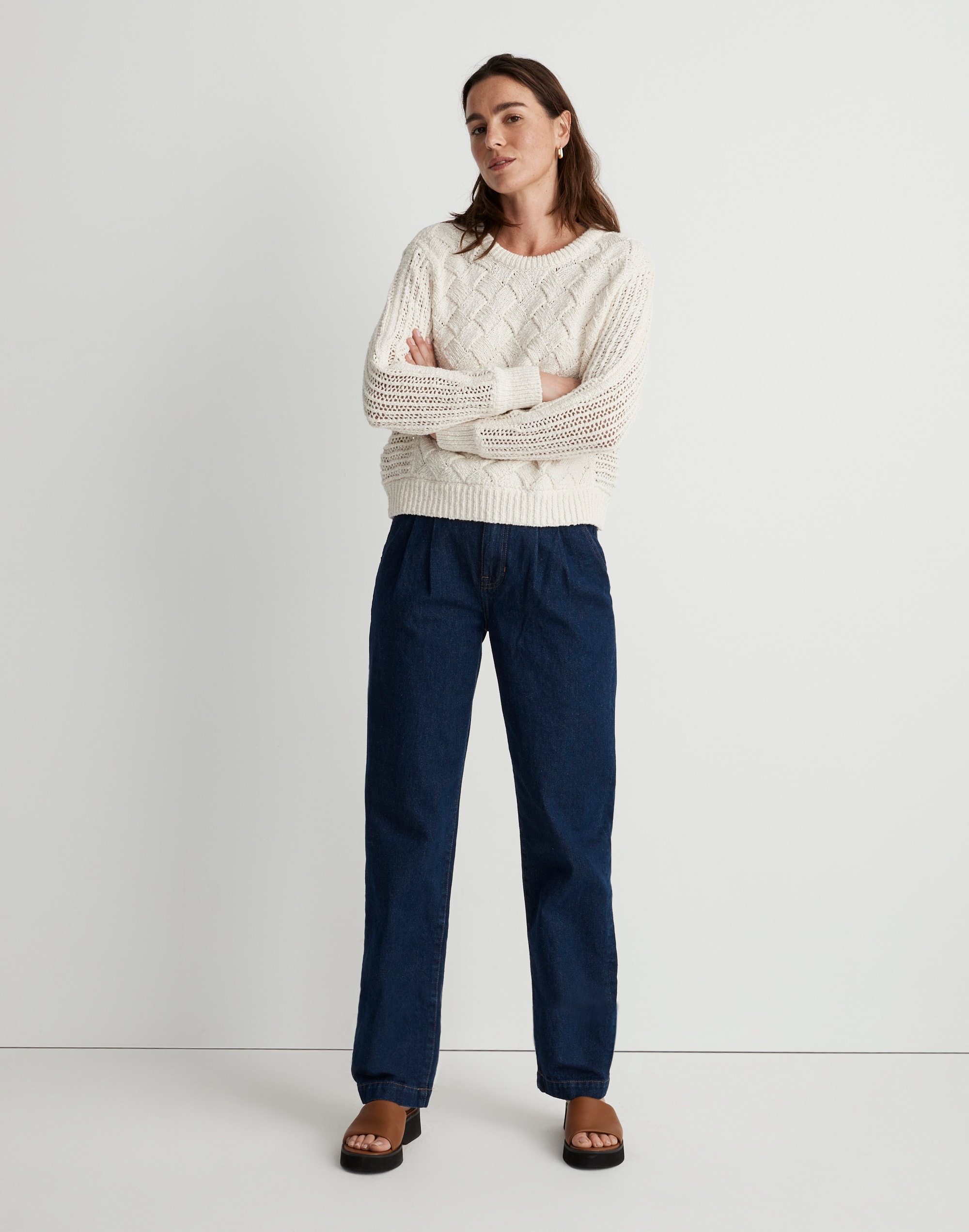 macomb open-stitch pullover sweater