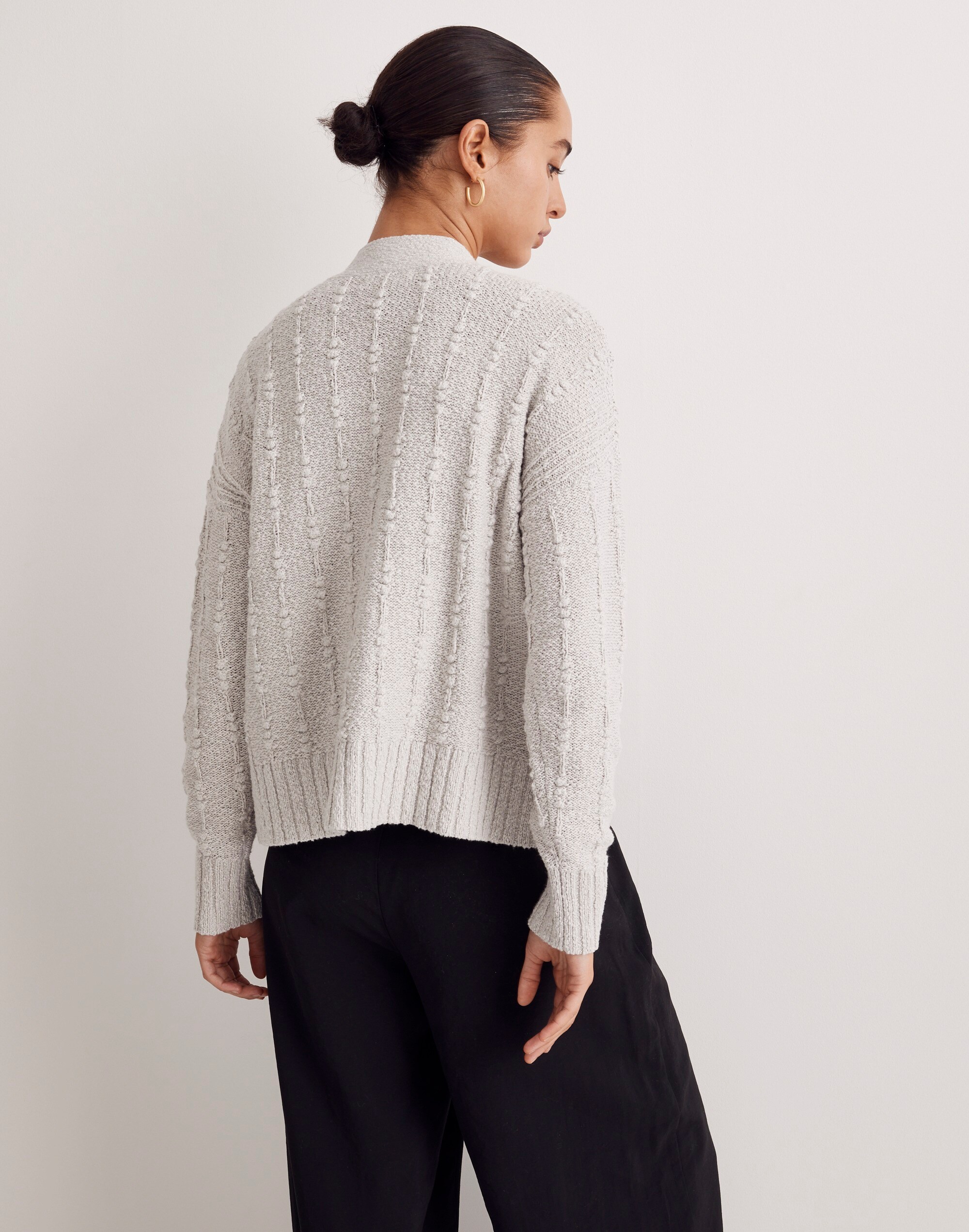Denisa Bobble-Knit  Cardigan Sweater
