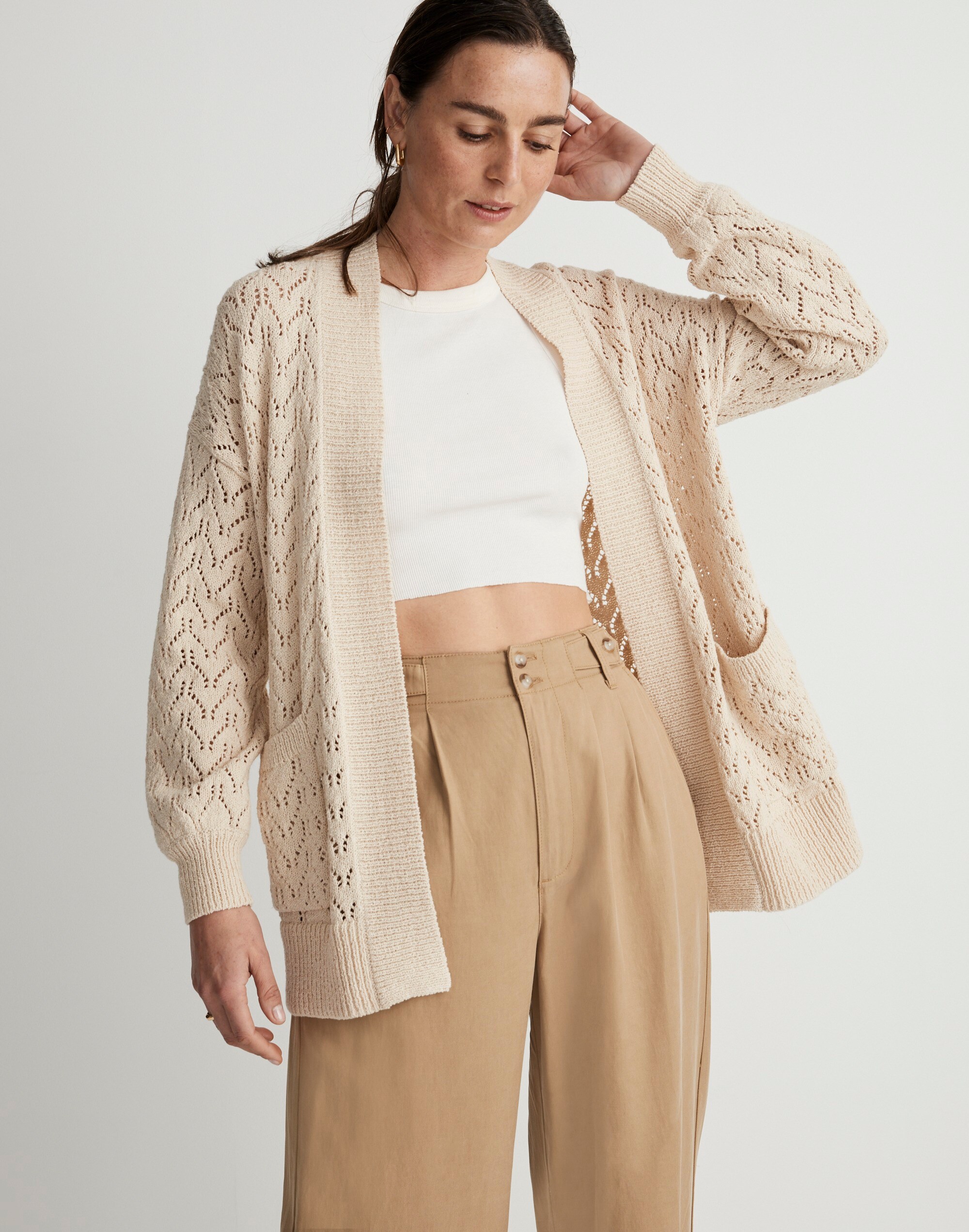 Corley Pointelle Cardigan Sweater