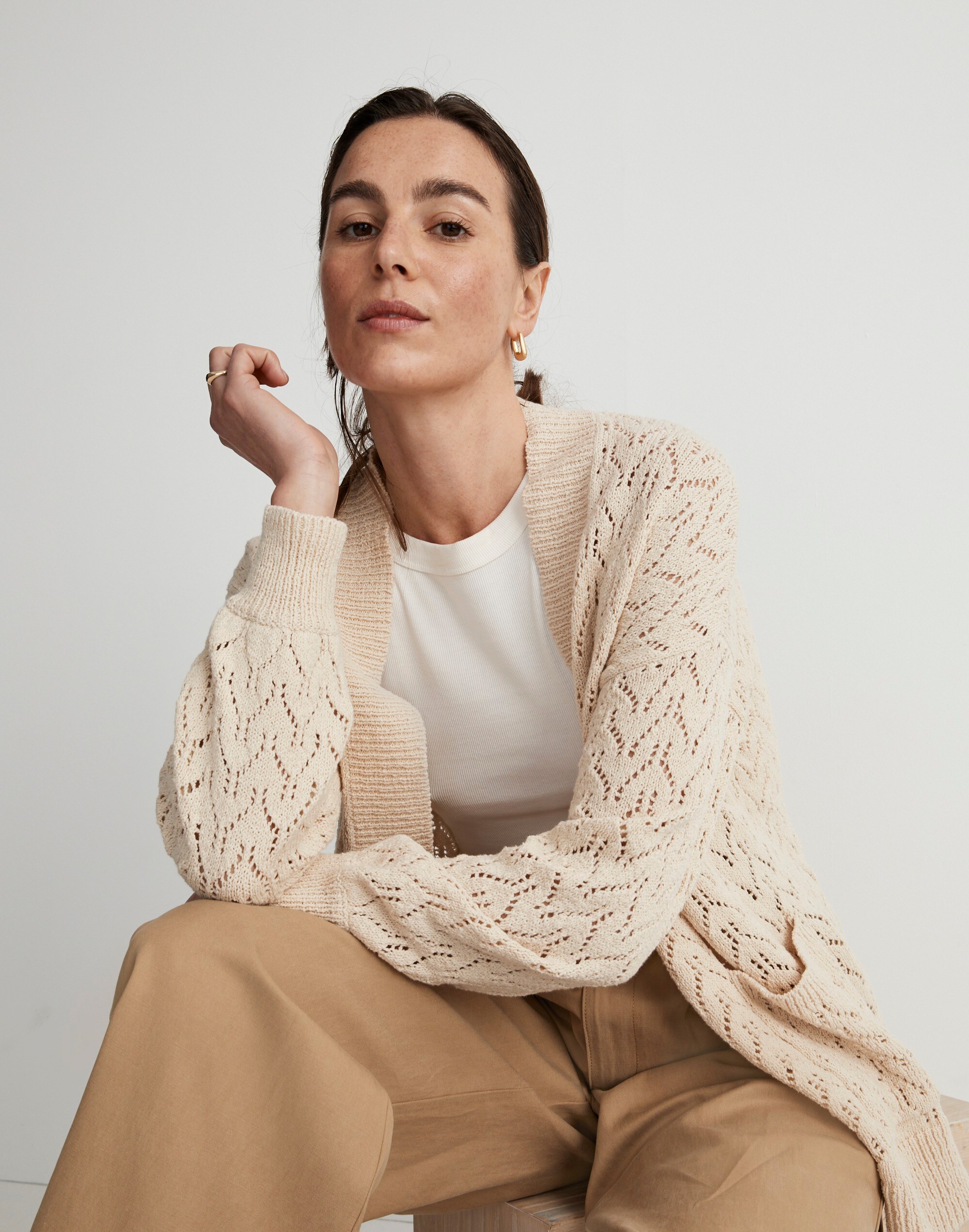 Corley Pointelle Cardigan Sweater