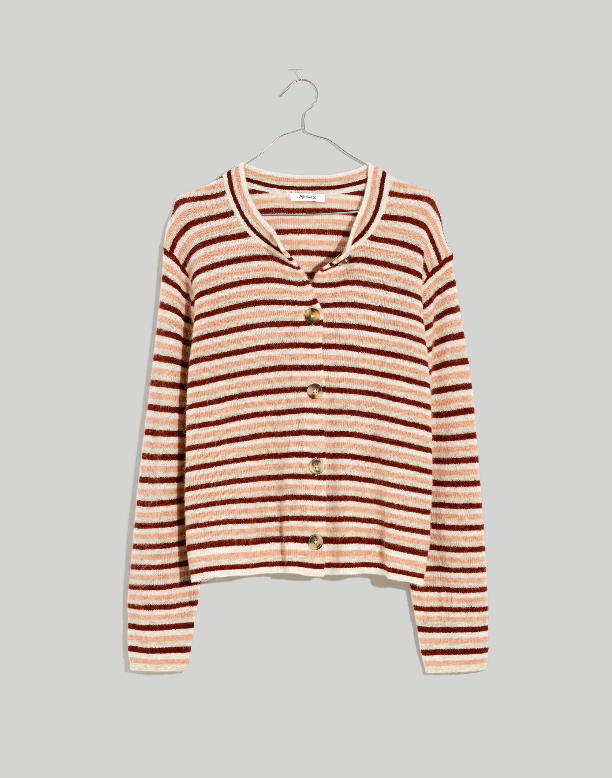Chivon Alpaca-Blend Cardigan Sweater in Stripe