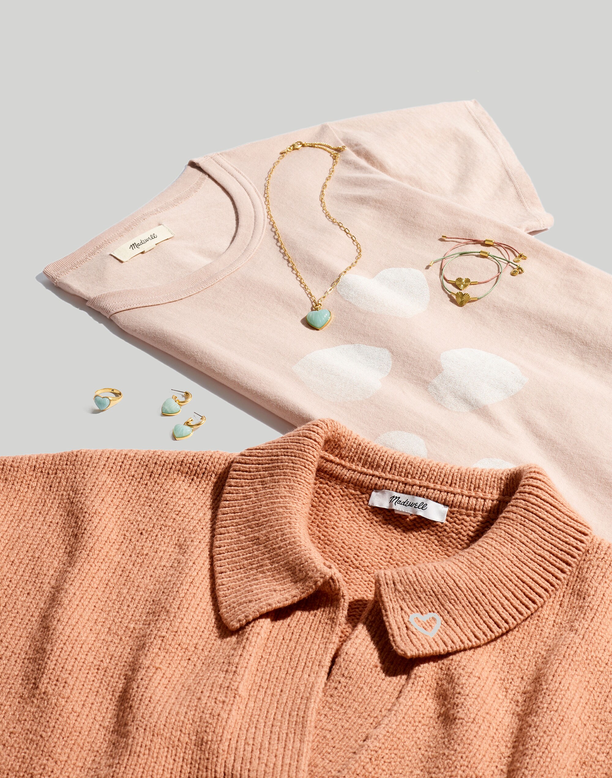 Heart-Embroidered Polo Sweater