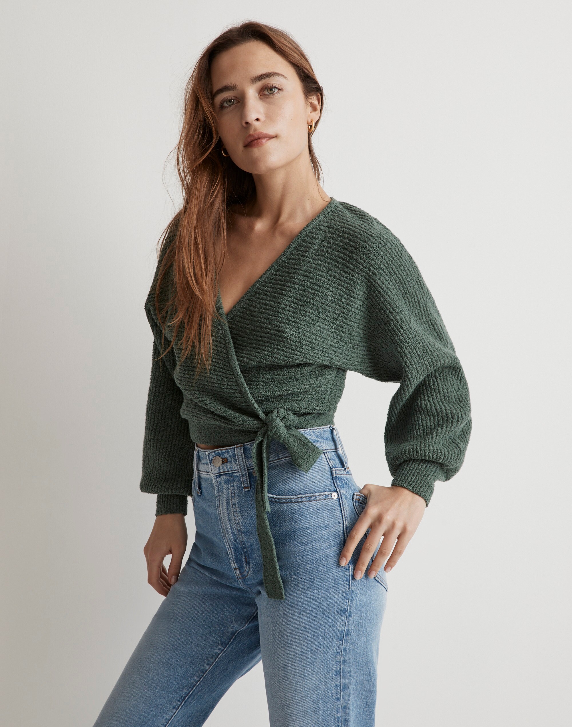 Pasha Wrap V-Neck Sweater