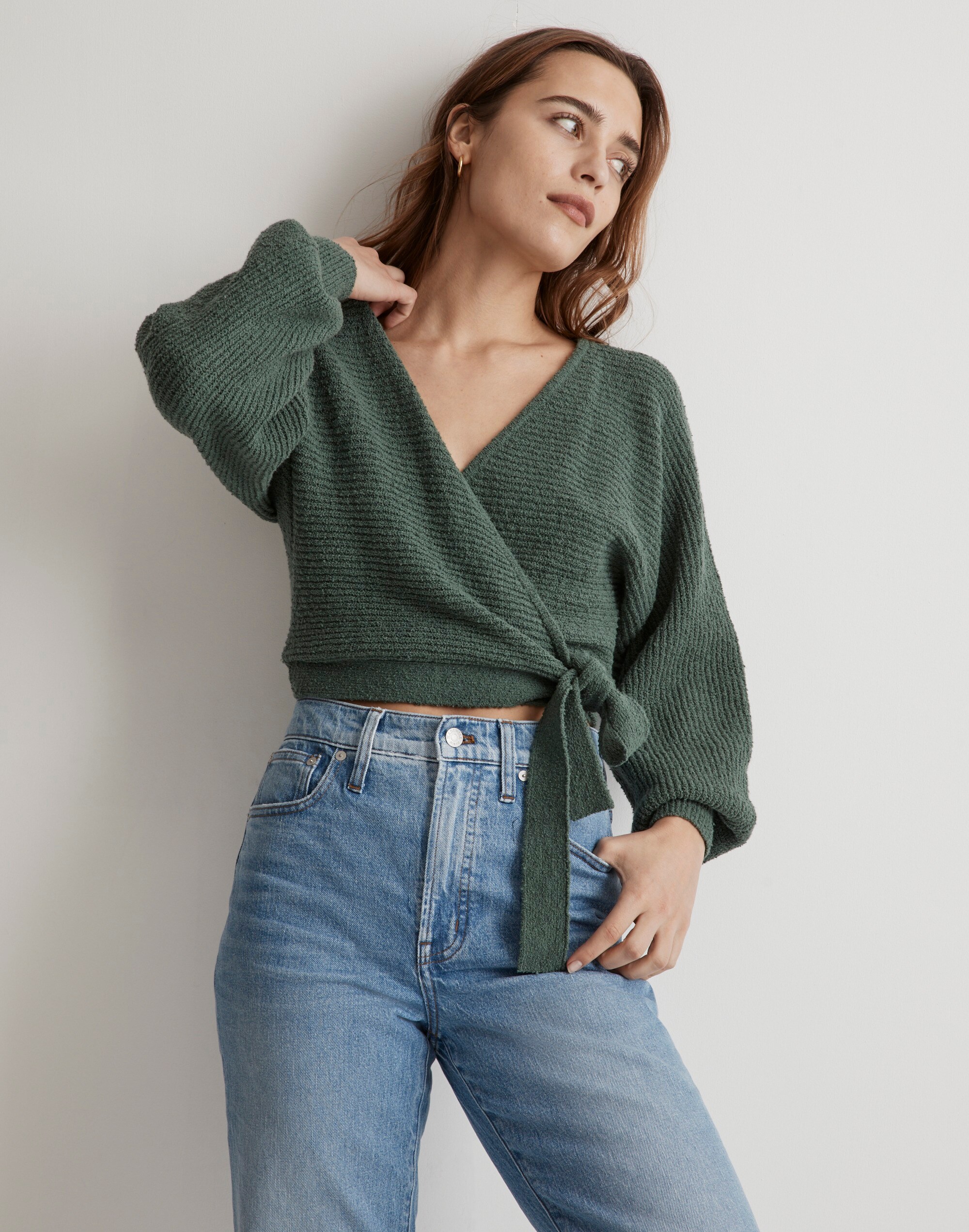 Pasha Wrap V-Neck Sweater