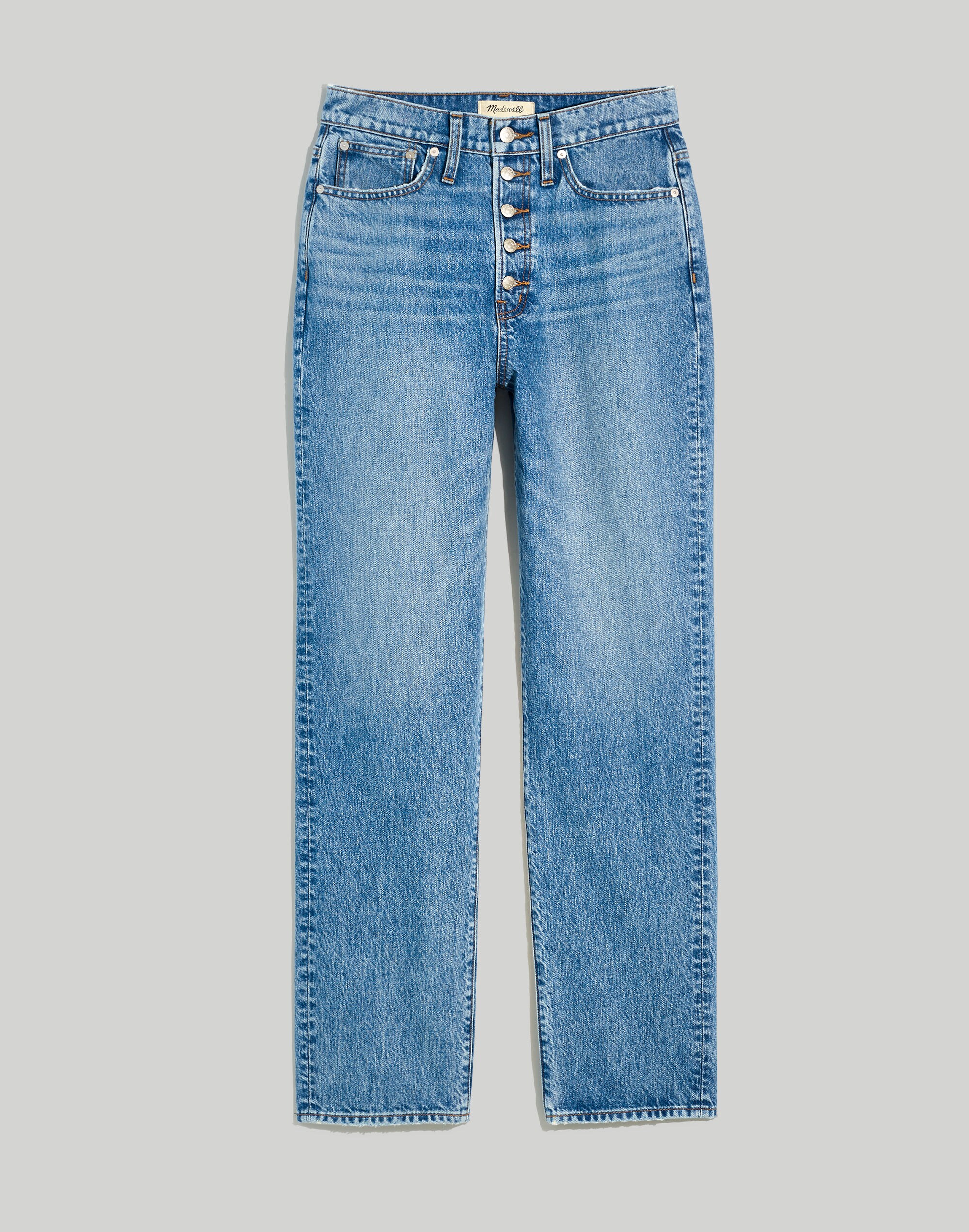 The Perfect Vintage Straight Jean in Delafield Wash: Button-Fly Edition