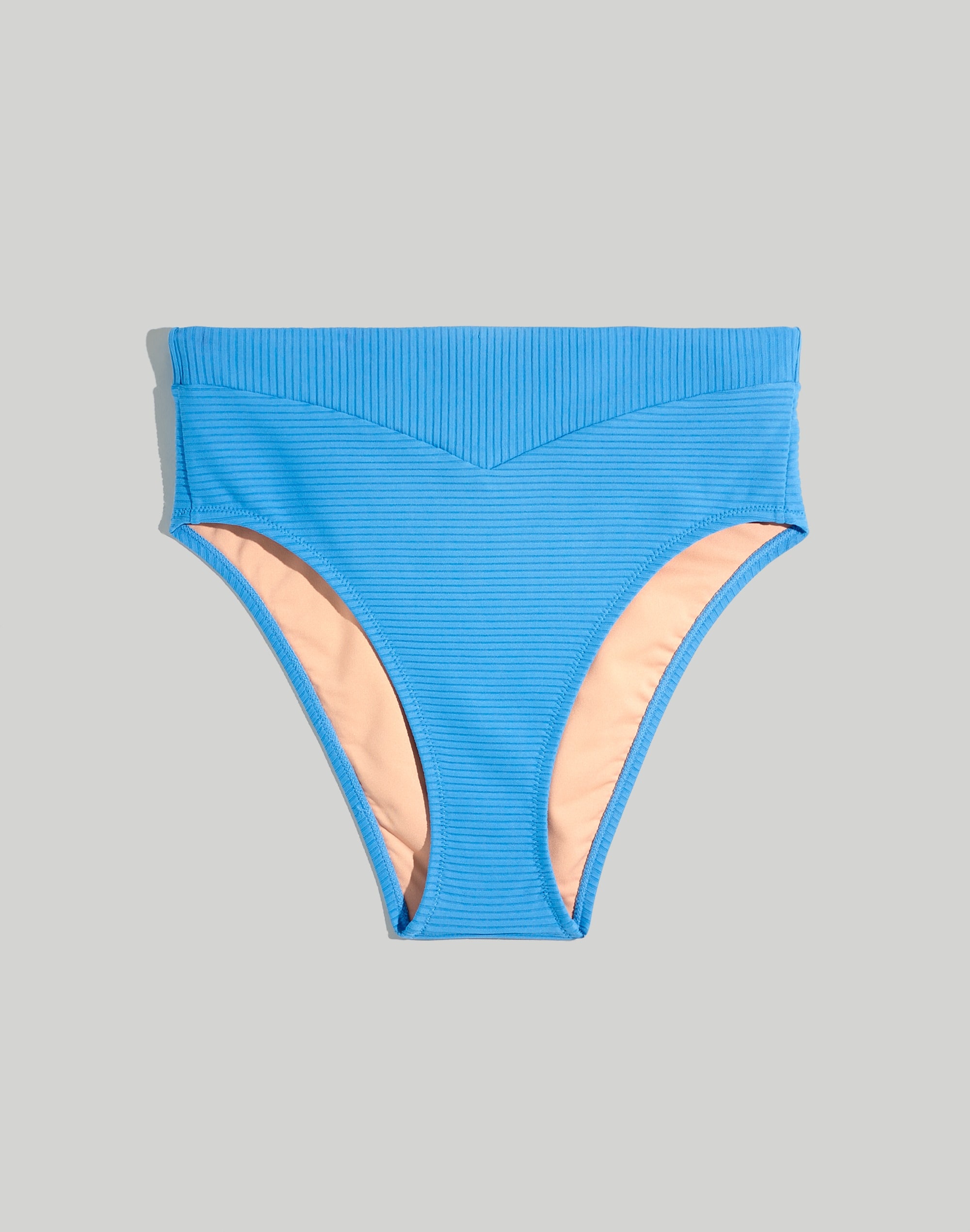 Ribbed High-Cut Bikini Bottom