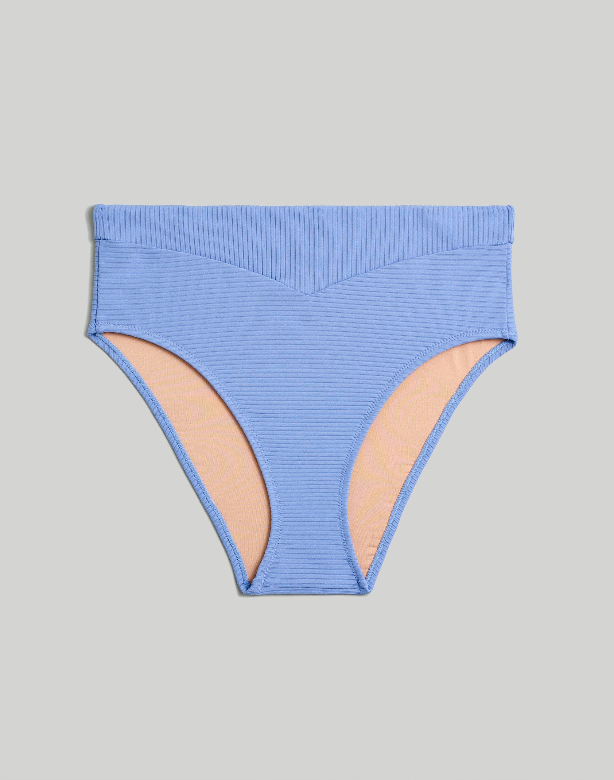 Ribbed High-Cut Bikini Bottom