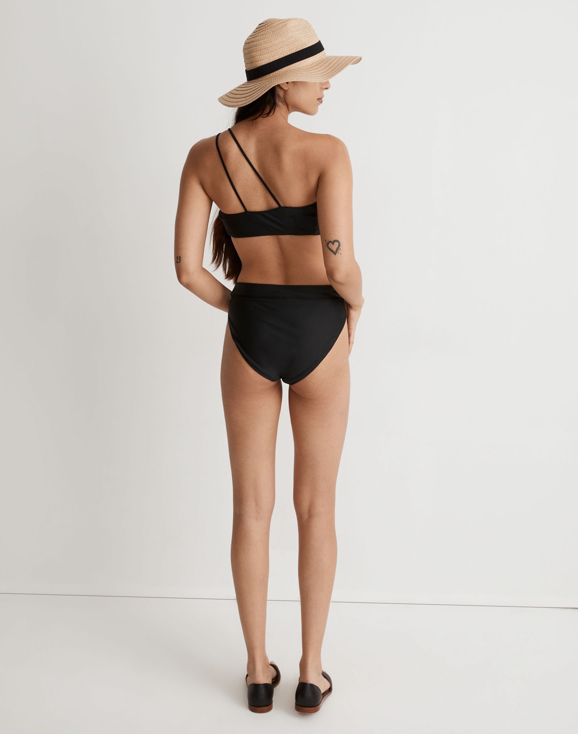 Double-Strap One-Shoulder Bikini Top