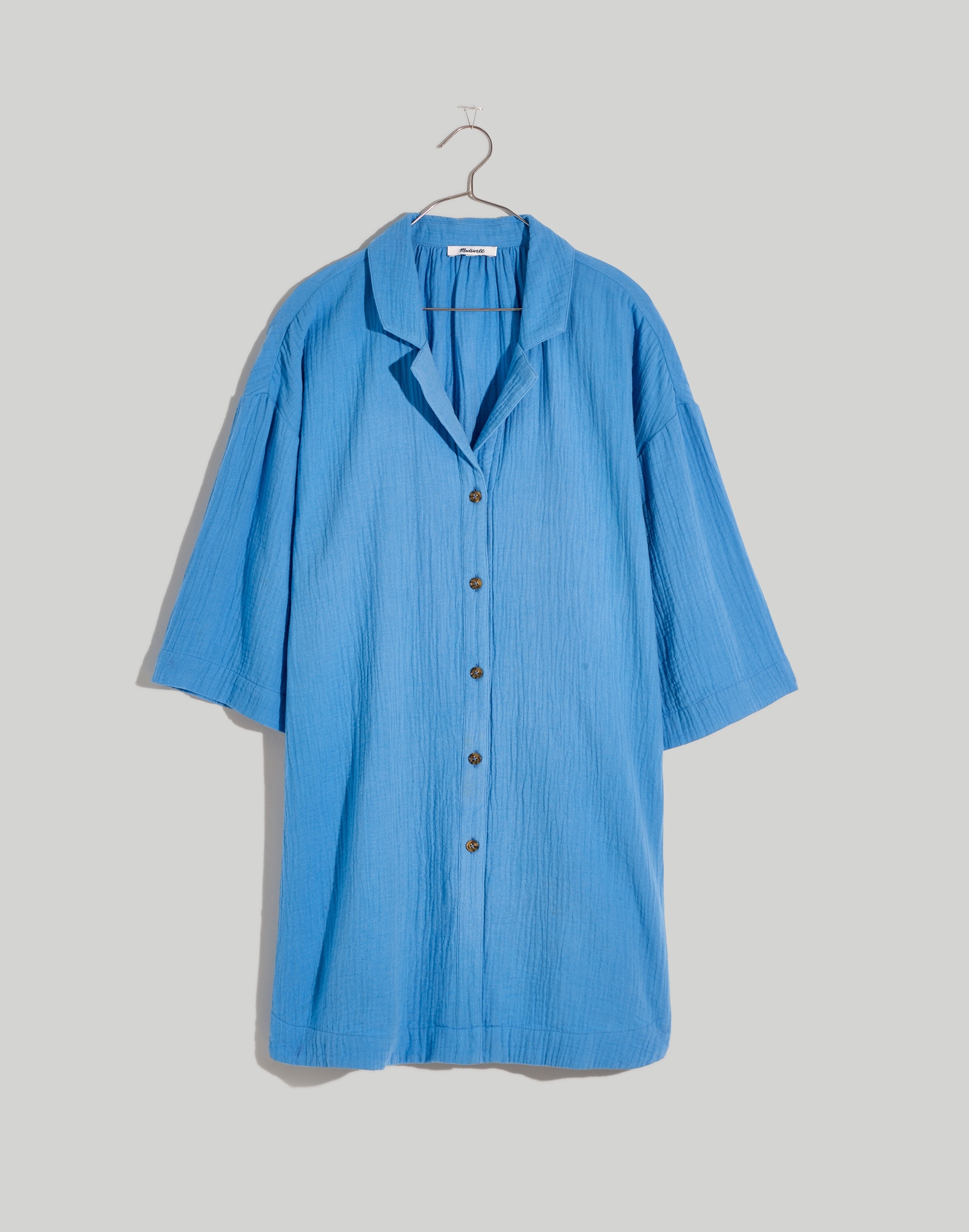 Lightspun Cover-Up Mini Shirtdress in oasis blue image 5