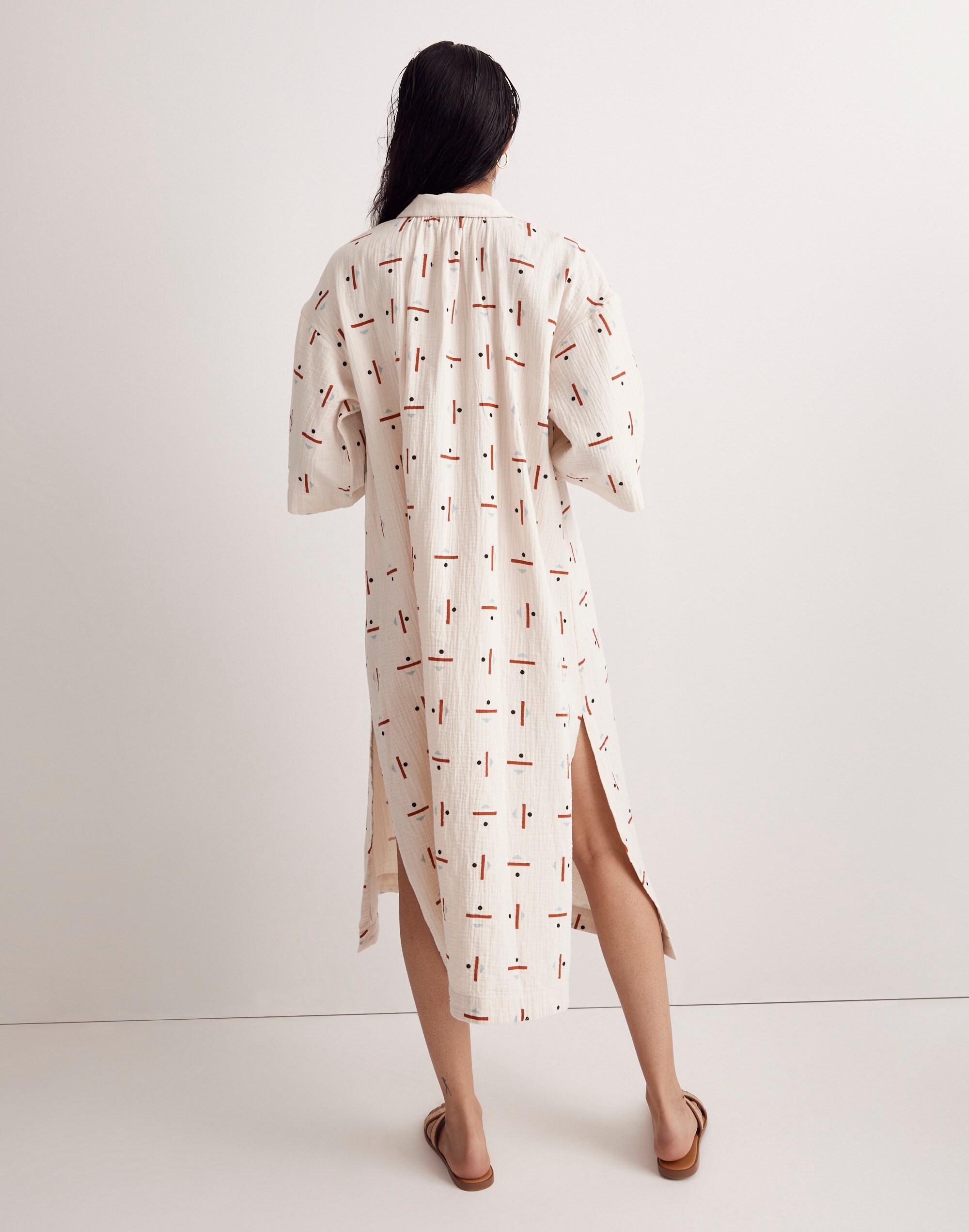 Madewell x Caroline Z Hurley Cover-Up Maxi Shirtdress in Abstract Alpha