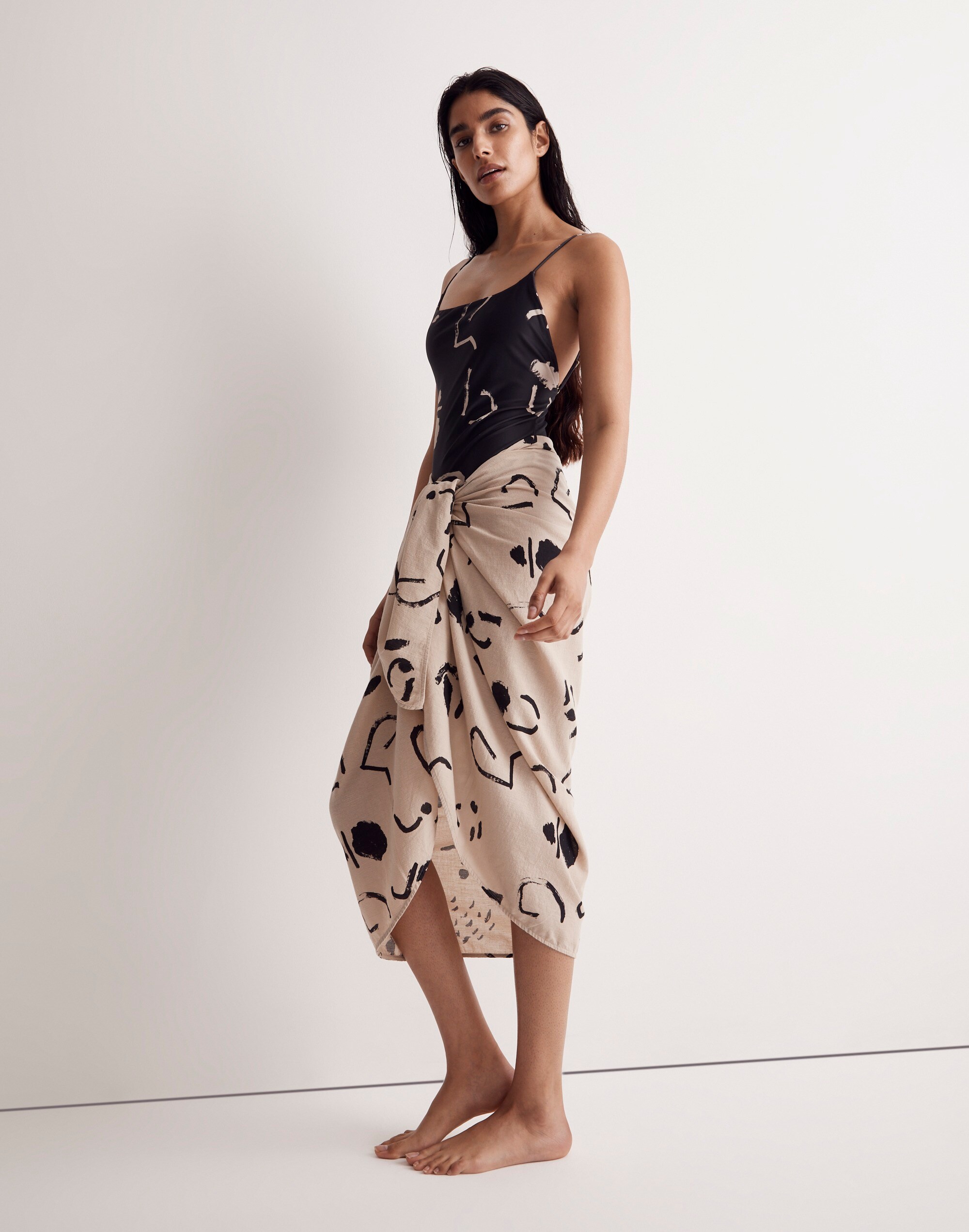 Madewell x Caroline Z Sarong Scarf in Abstract Alpha