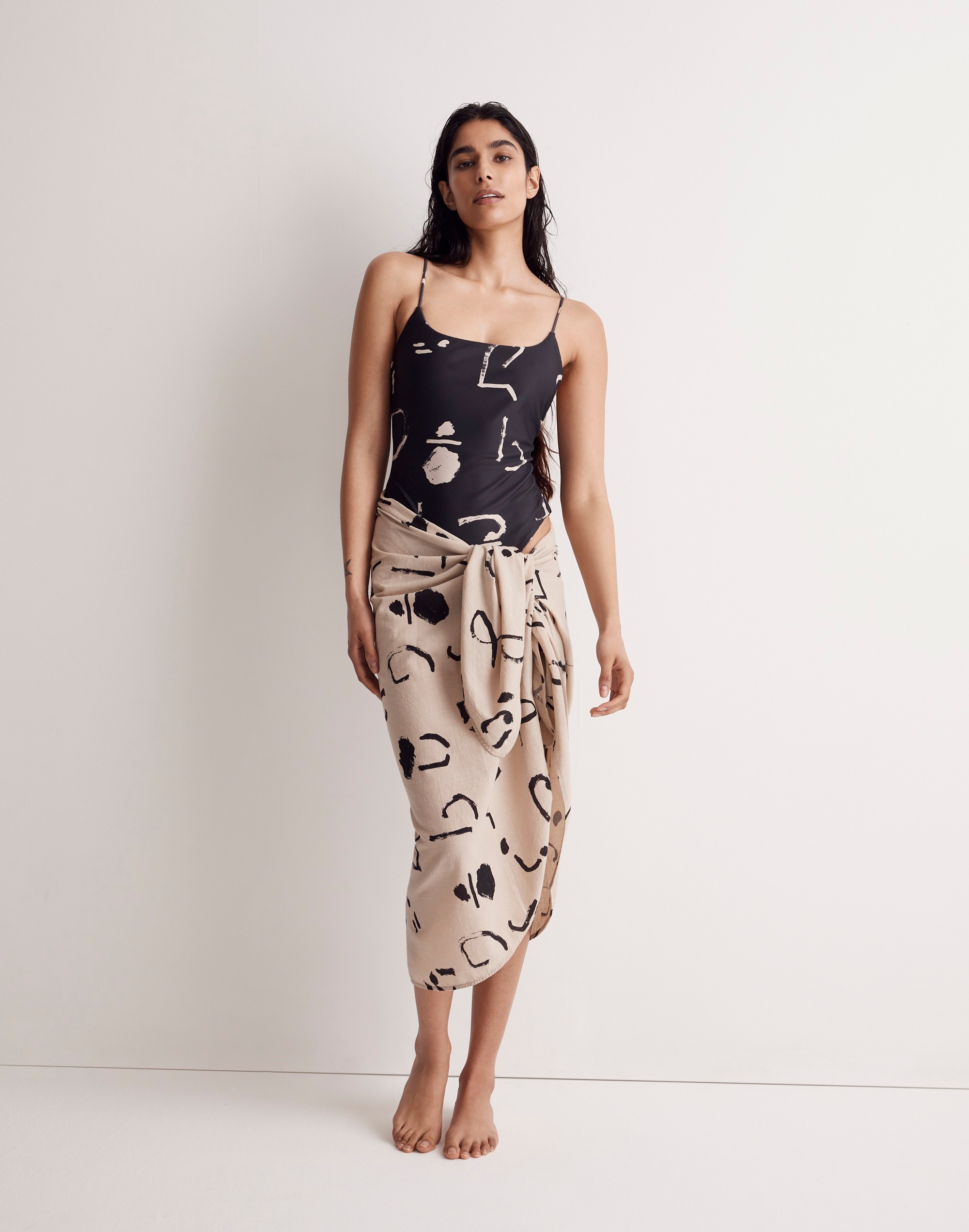 Madewell x Caroline Z Sarong Scarf in Abstract Alpha