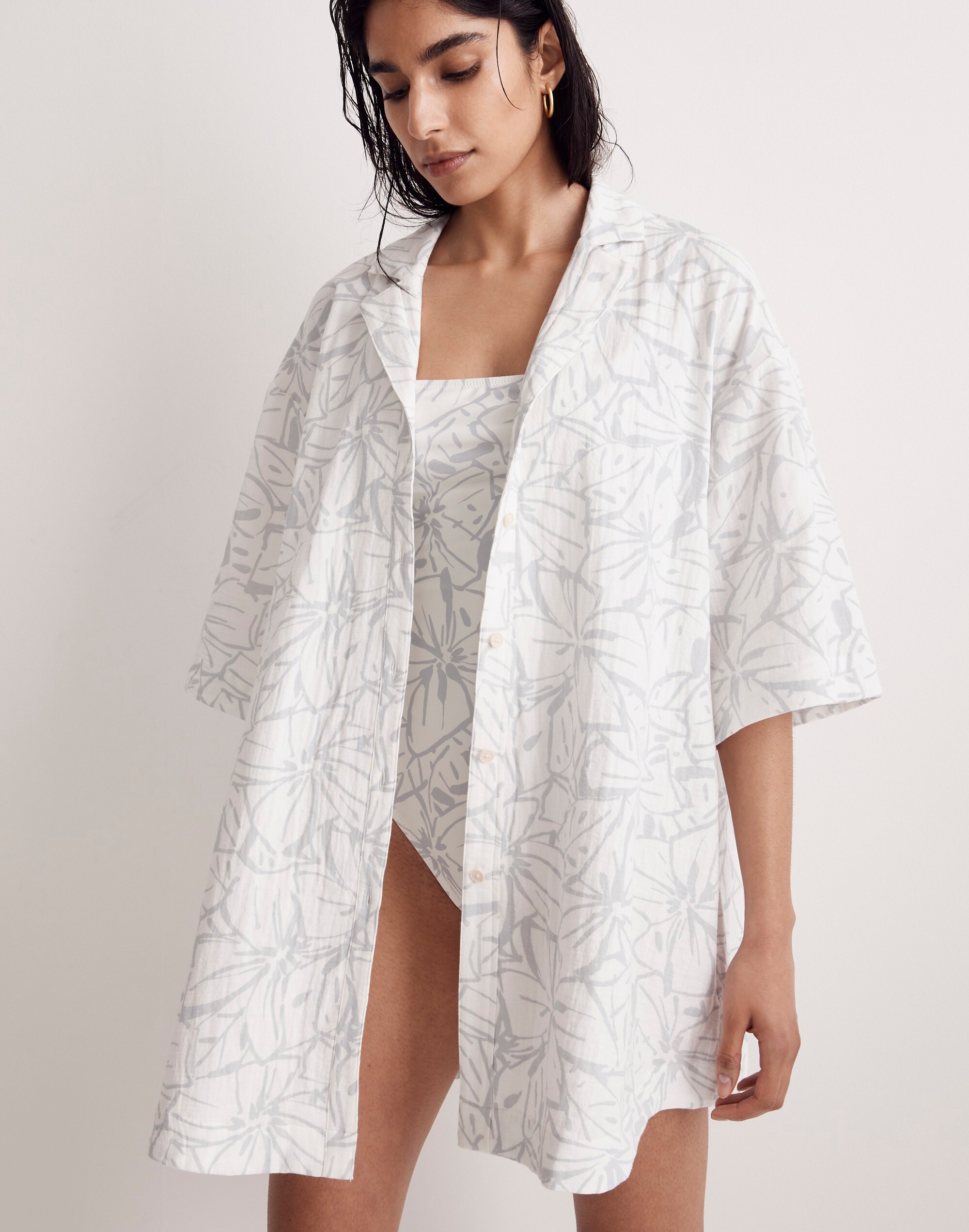 Lightspun Cover-Up Mini Shirtdress