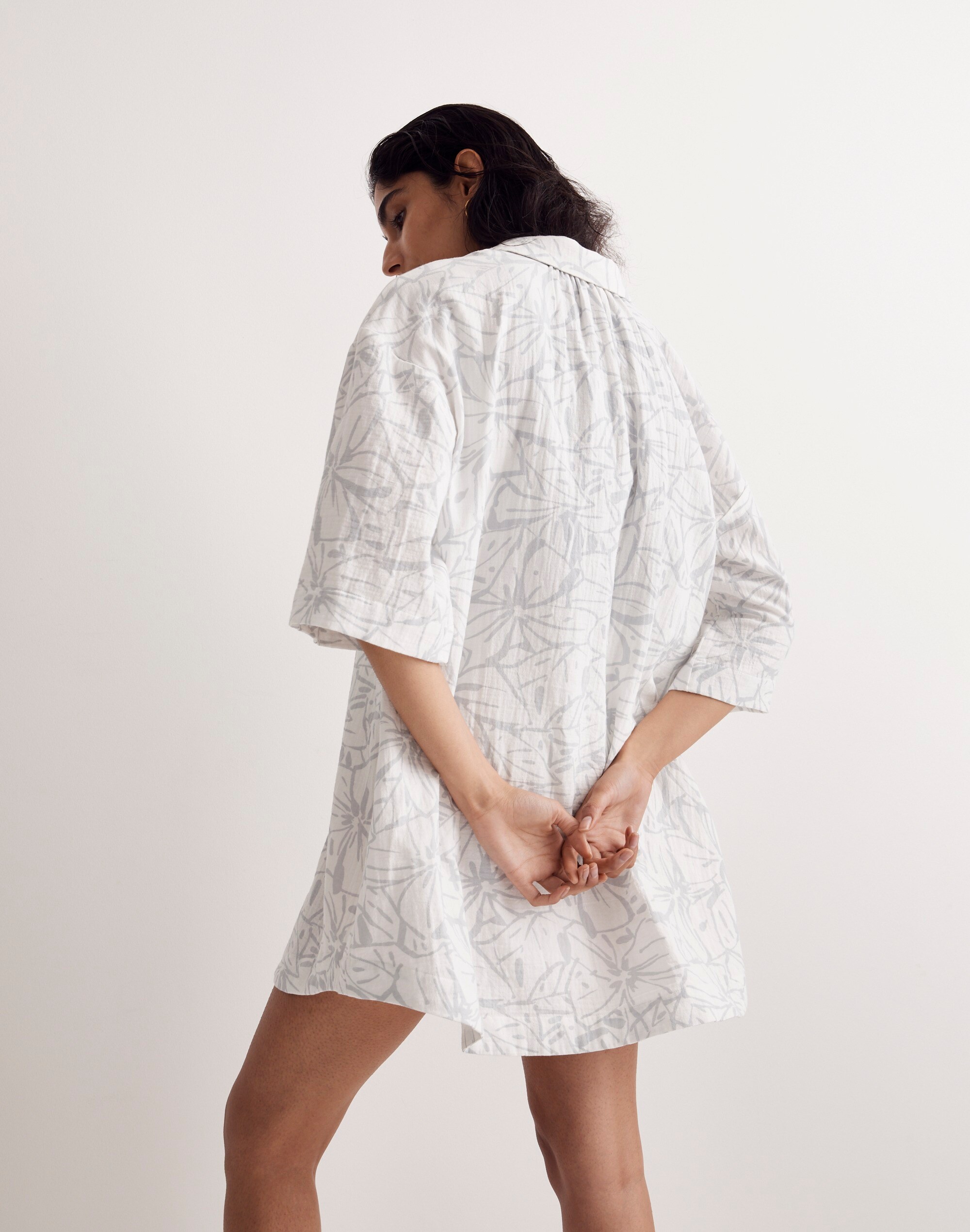 Lightspun Cover-Up Mini Shirtdress