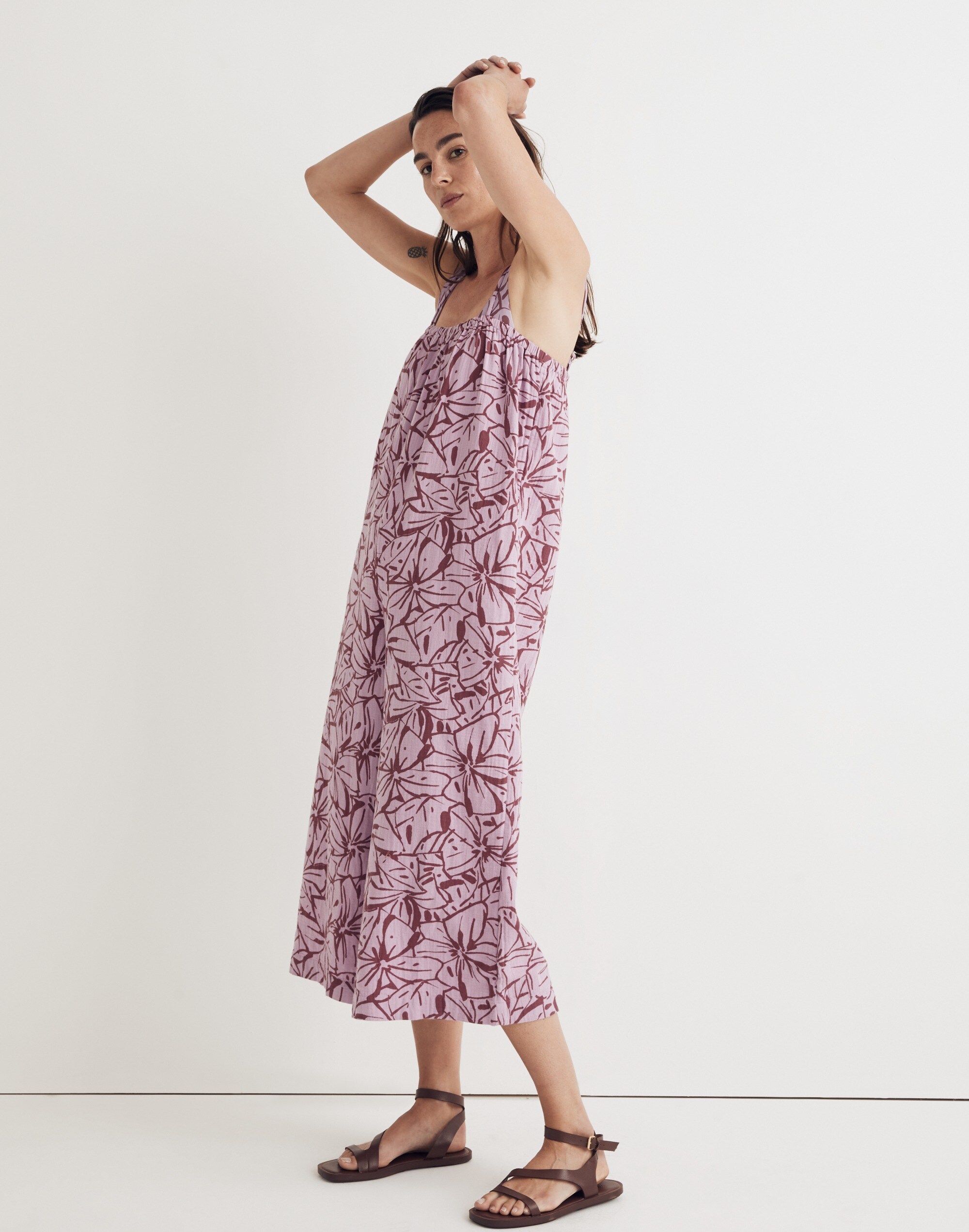 Double-Gauze Pull-On Wide-Leg Cami Jumpsuit