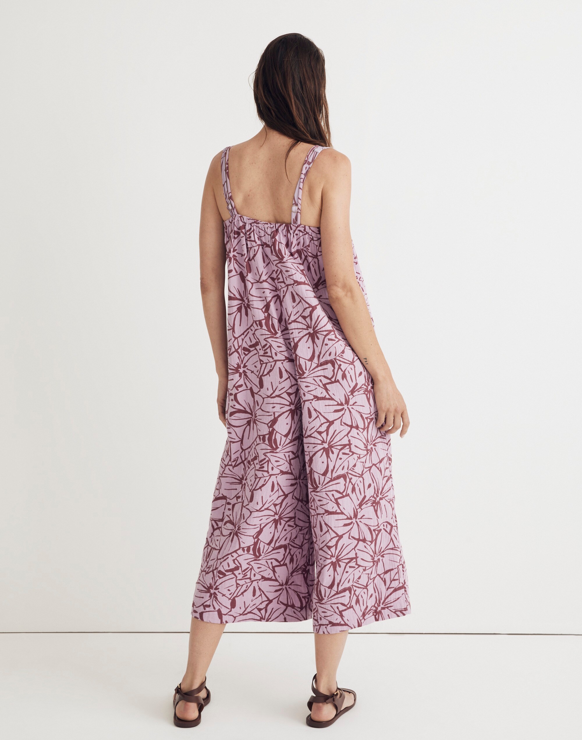 Double-Gauze Pull-On Wide-Leg Cami Jumpsuit