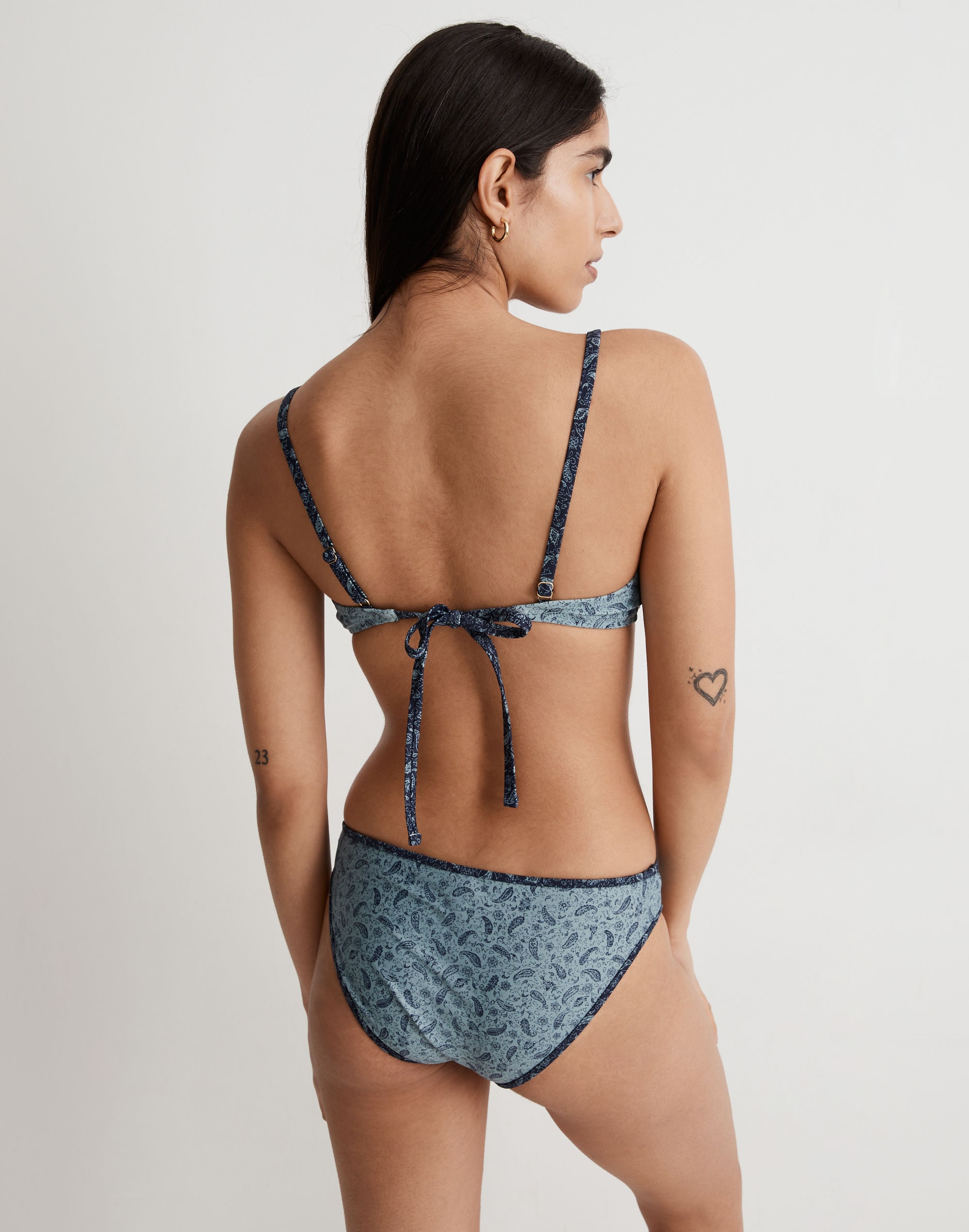 Twist-Front Bikini Top in Scratchpad Paisley