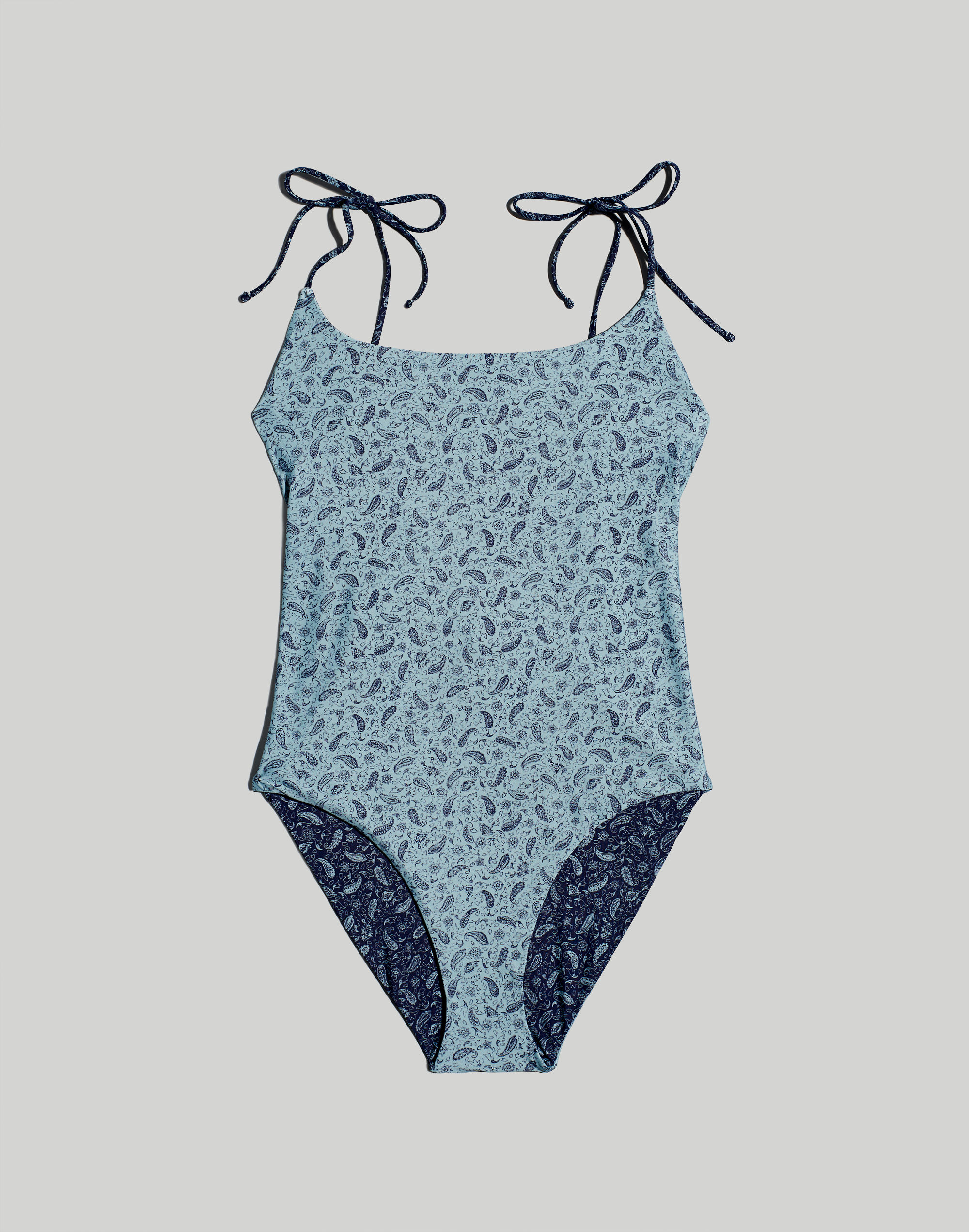 Reversible Tie Spaghetti-Strap One-Piece Swimsuit