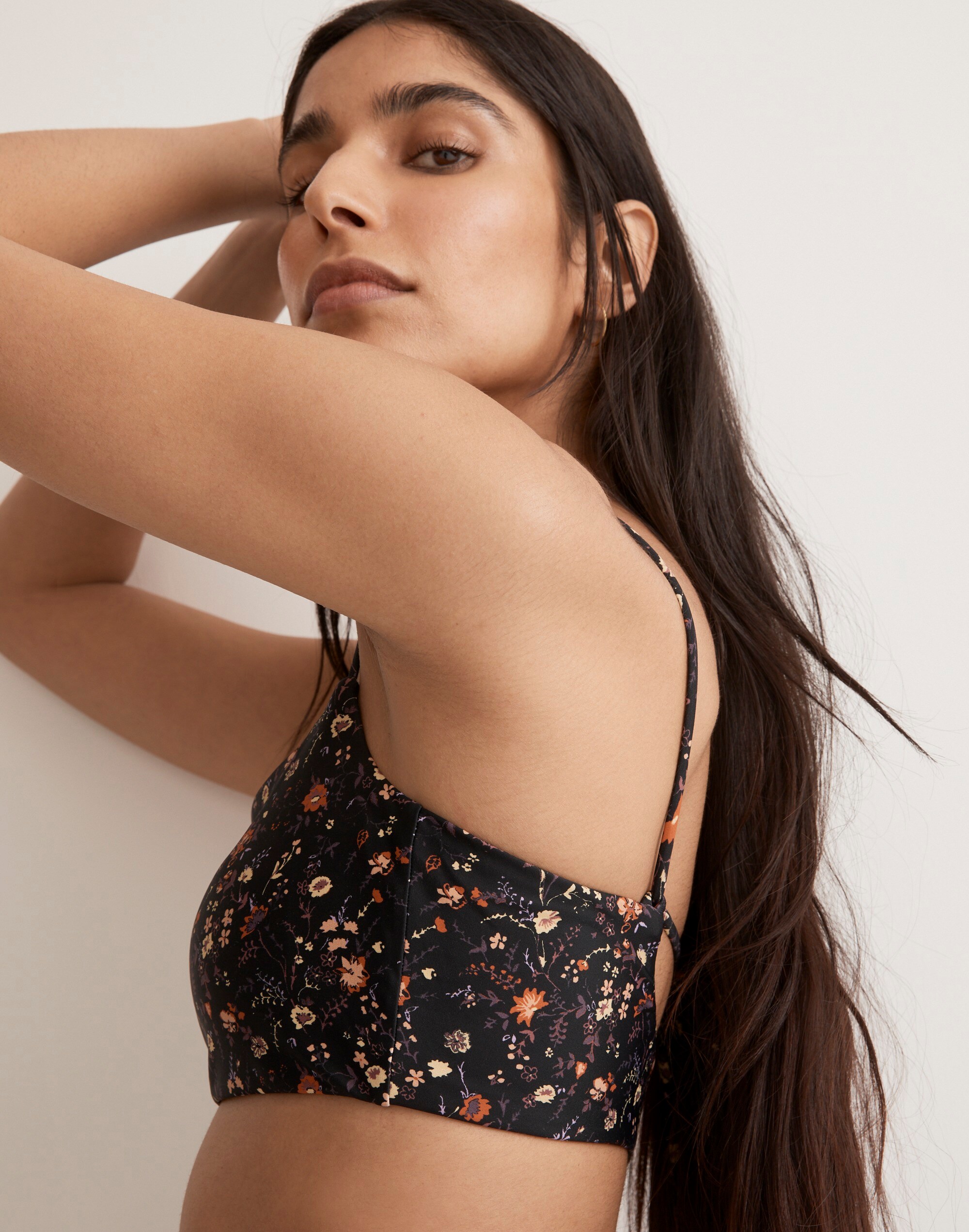 Tie-Back Bikini Top in Free Floral