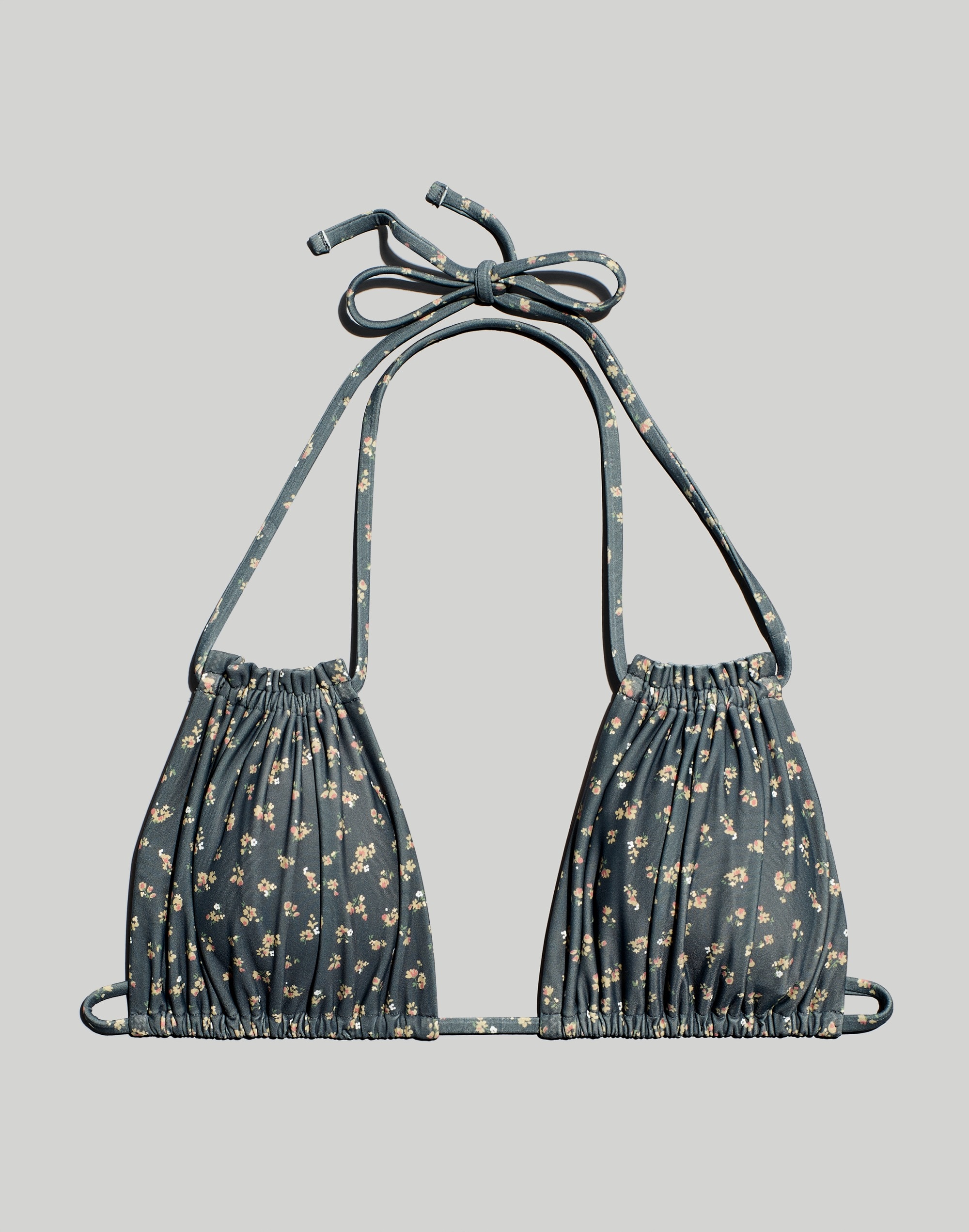 Ruched String Bikini Top