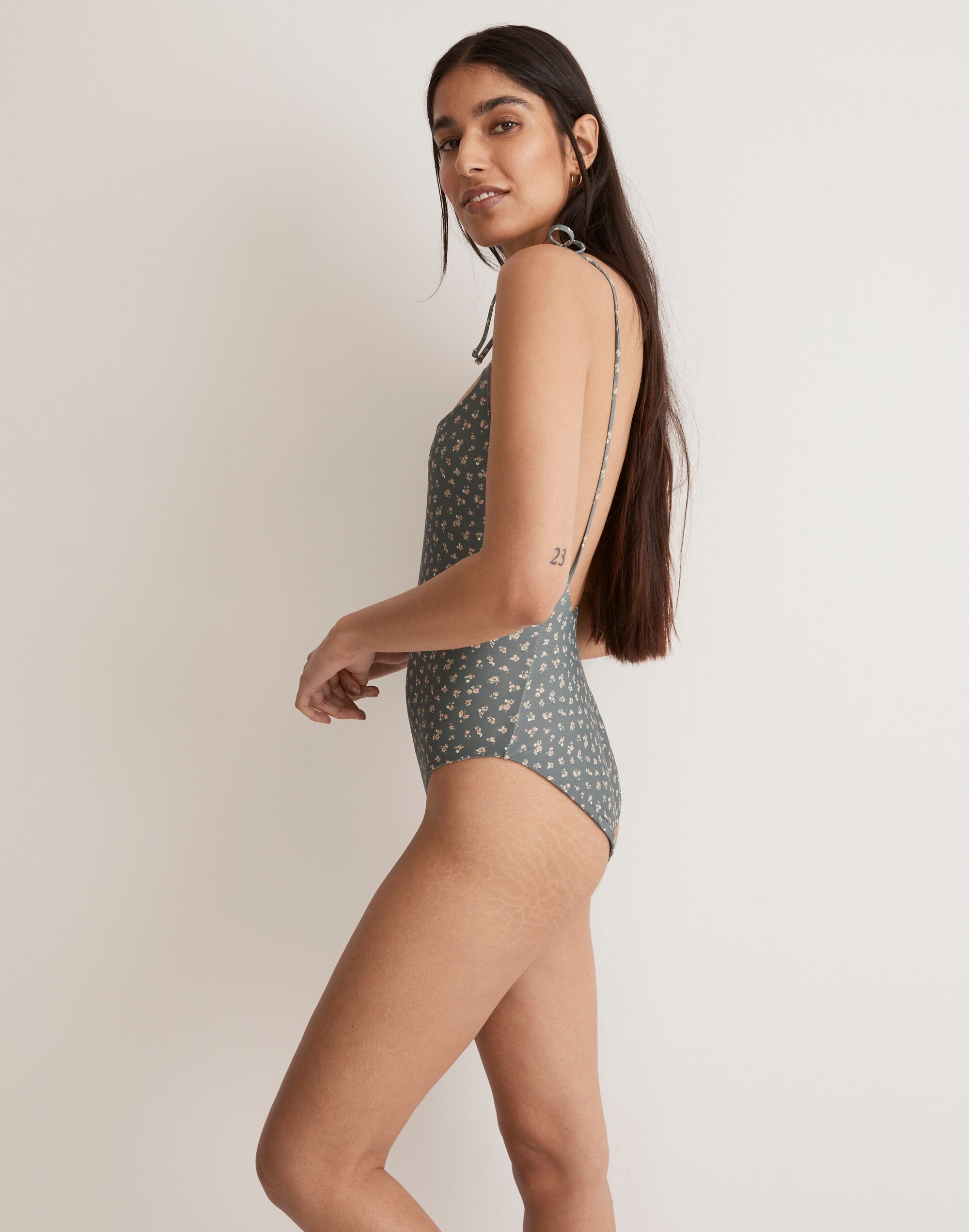 Tie Spaghetti-Strap One-Piece Swimsuit