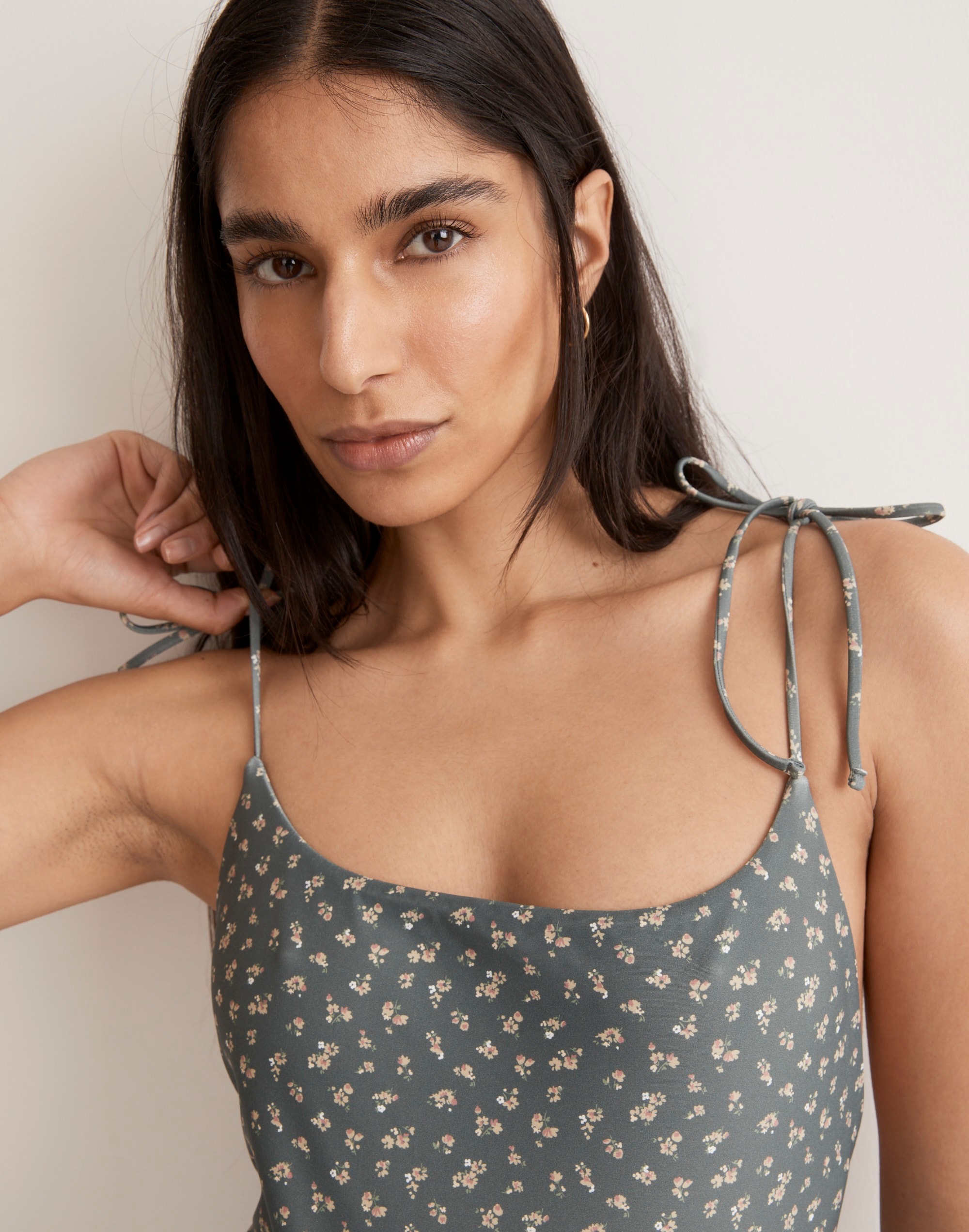 Tie Spaghetti-Strap One-Piece Swimsuit