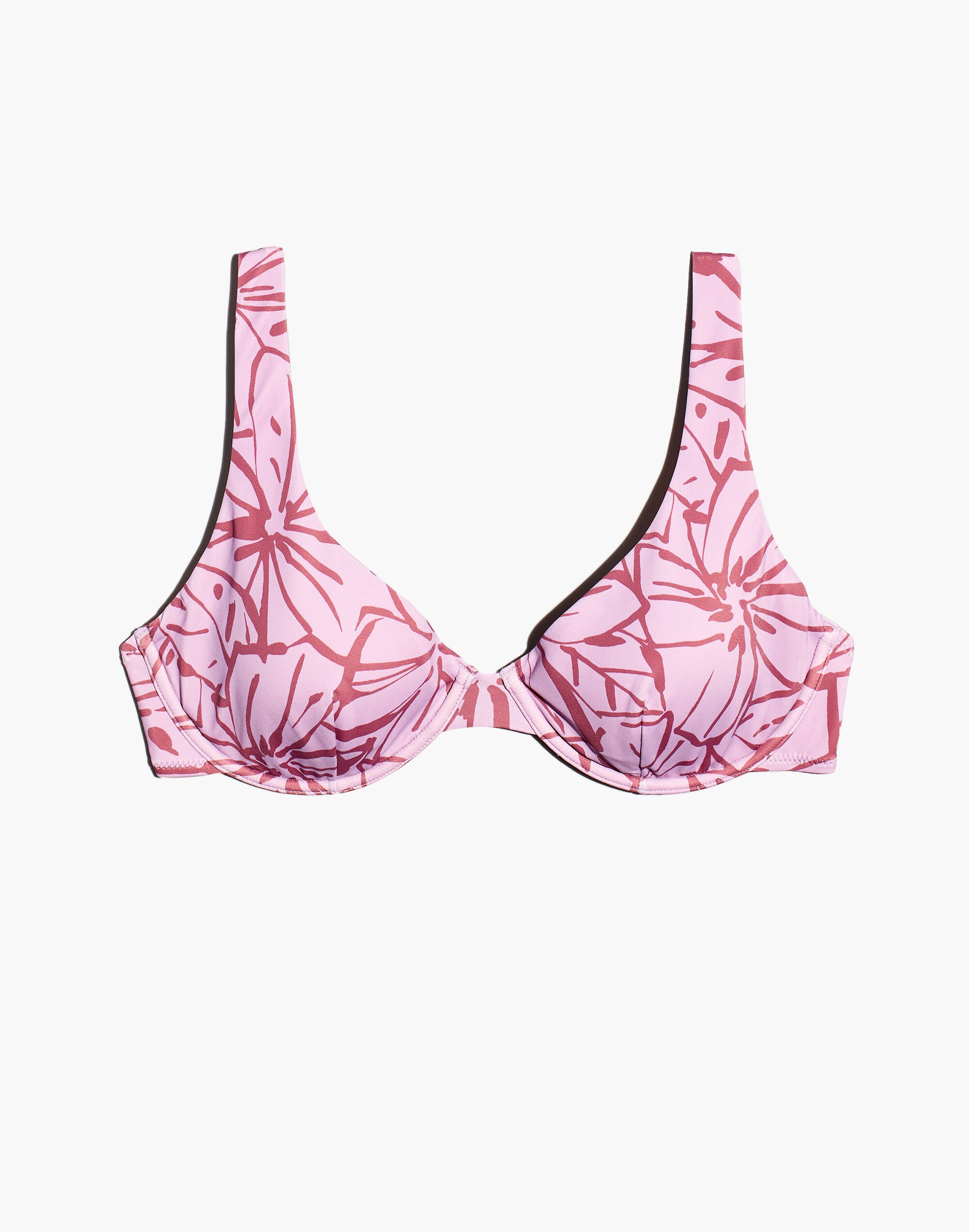 Tie-Back Underwire Bikini Top in Abstract Flora